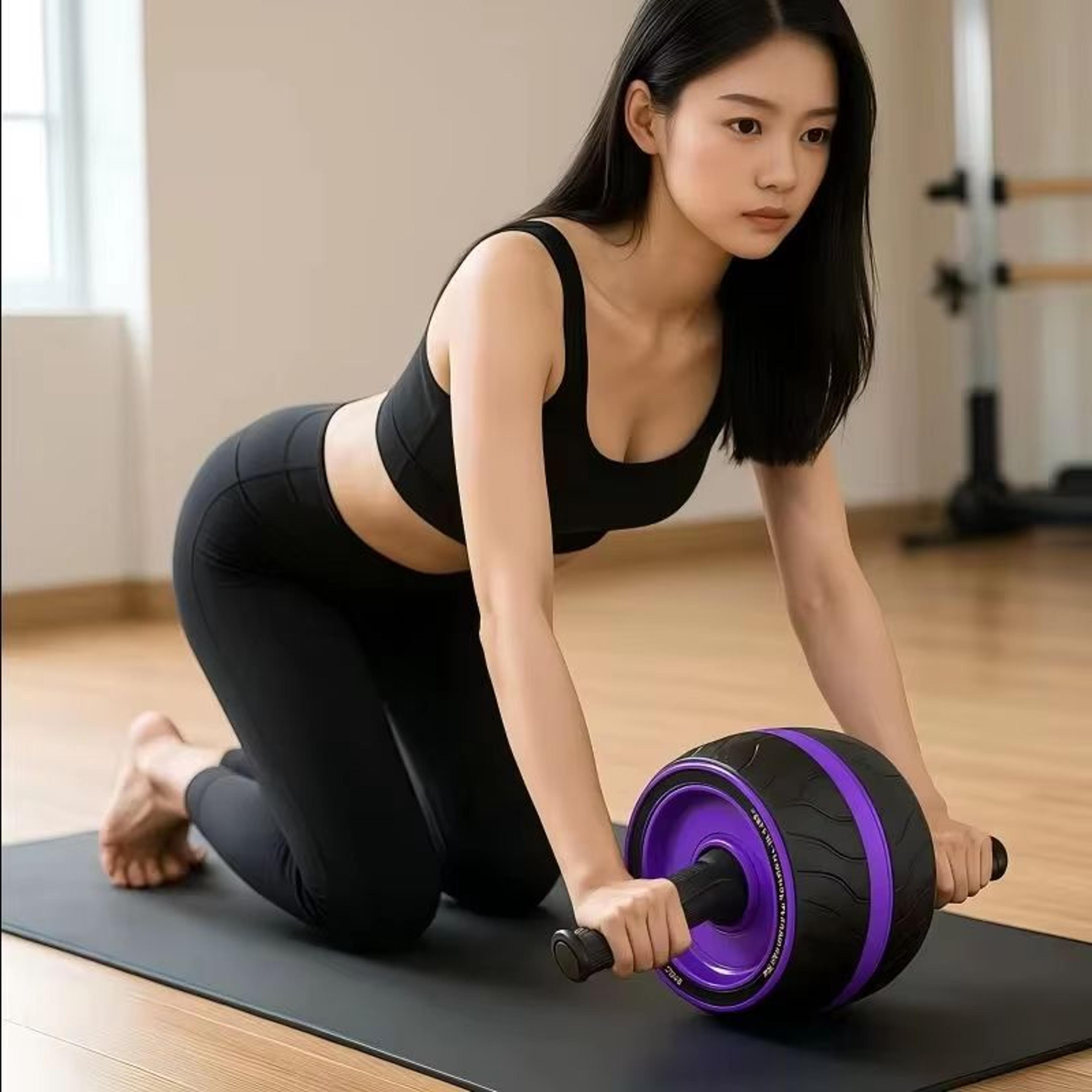 Rebound Ab Roller With Knee Mat  Core Strength Trainer Wheel 0