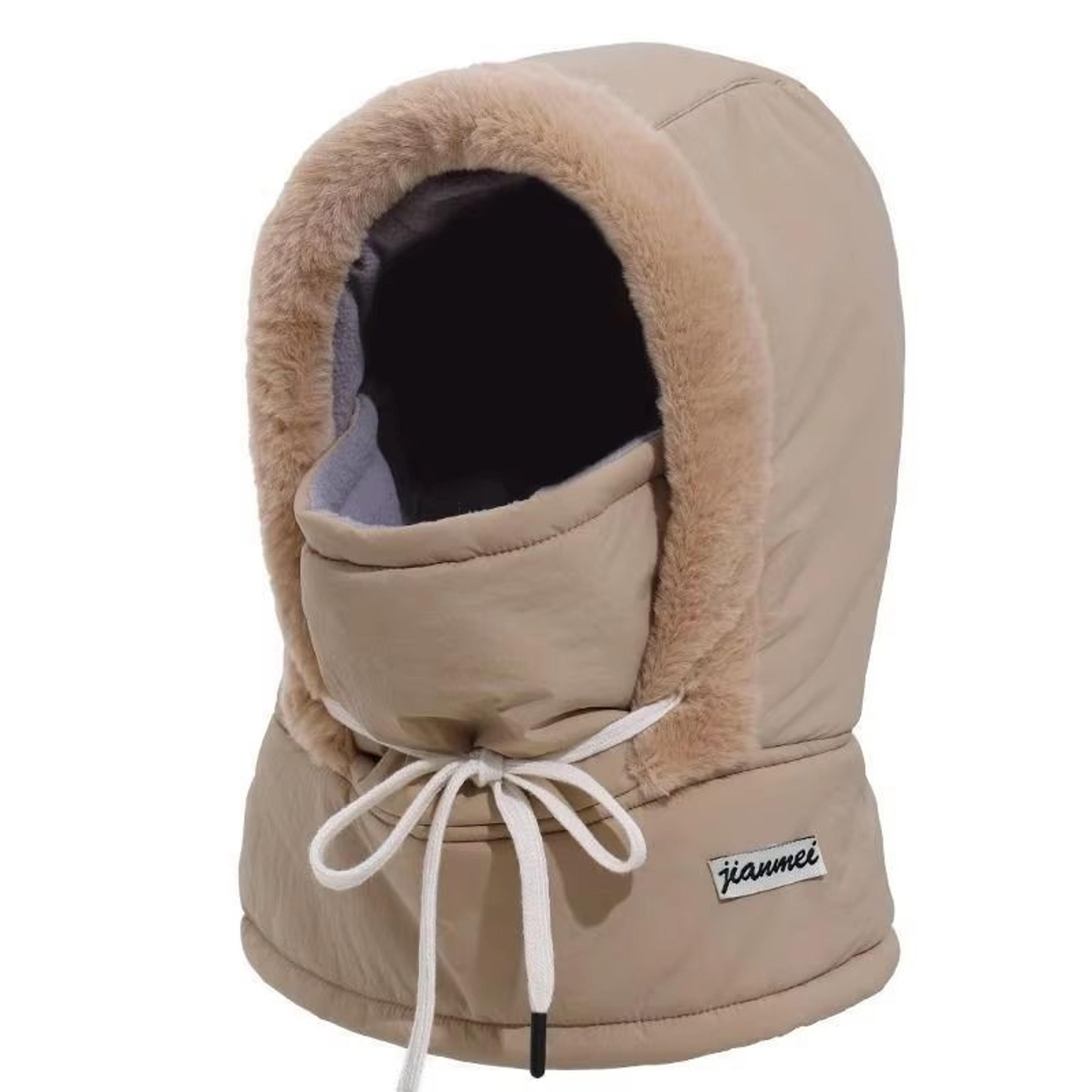Thermal 3 In 1 Hooded Scarf Hat With Plush Neck Warmer 5