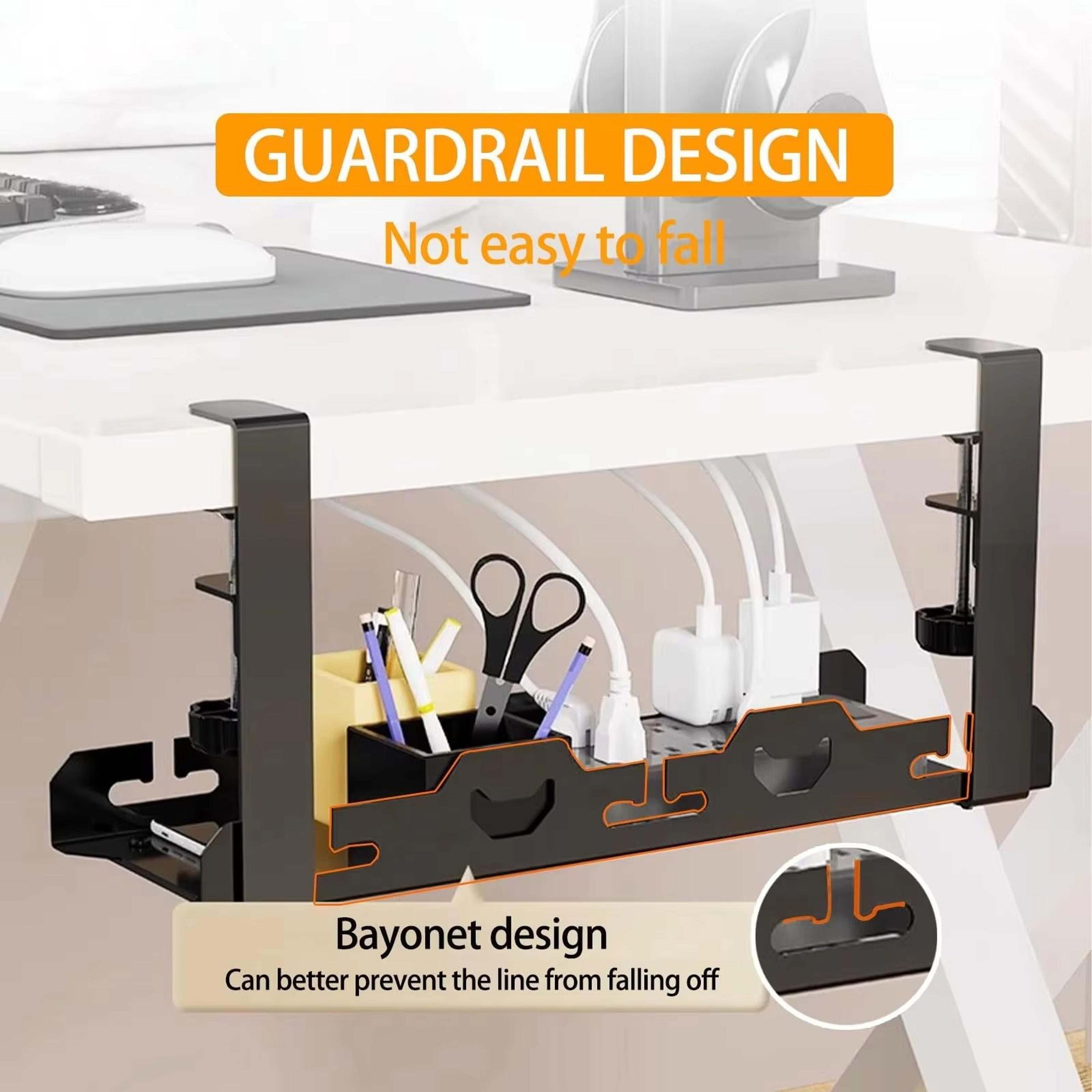 Telescopic UnderTable Metal Cable Management Tray For Home  Office 5