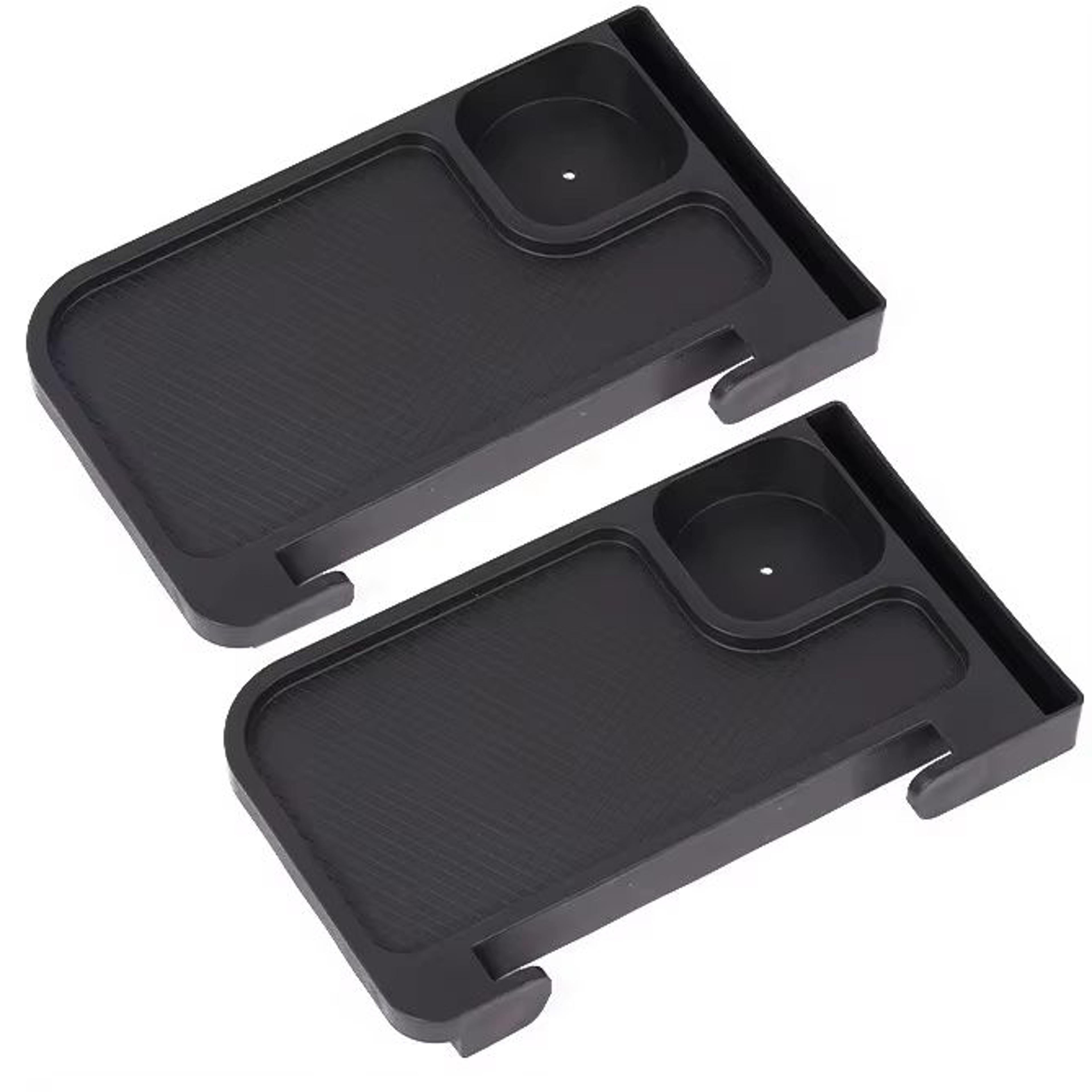 Outdoor Folding Chair Side Tray With Cup Holder  Rear Storage  2Piece Set 8