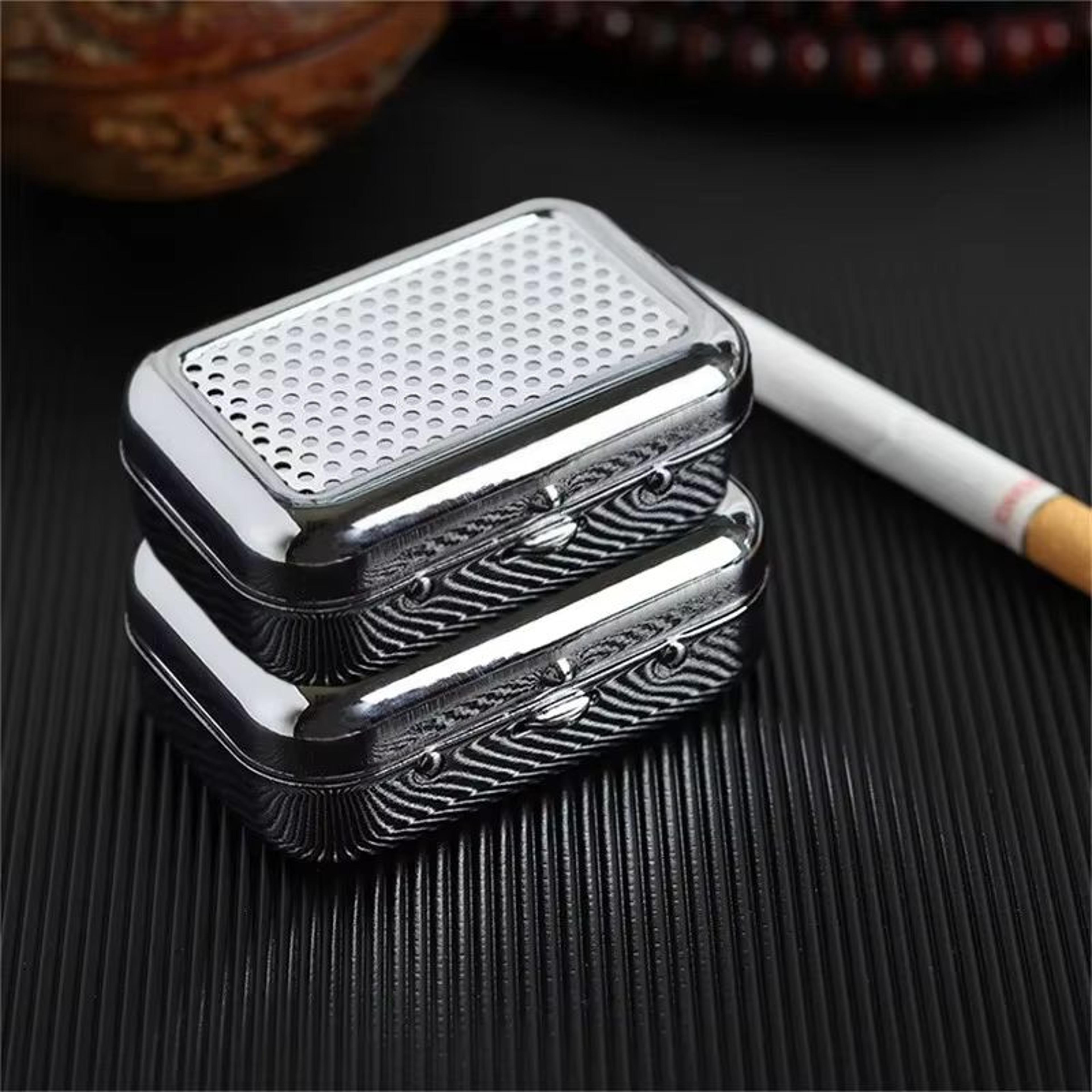 LockSafe Portable Mini Metal Ashtray  Compact Car  Desktop SmokeProof Holder 10