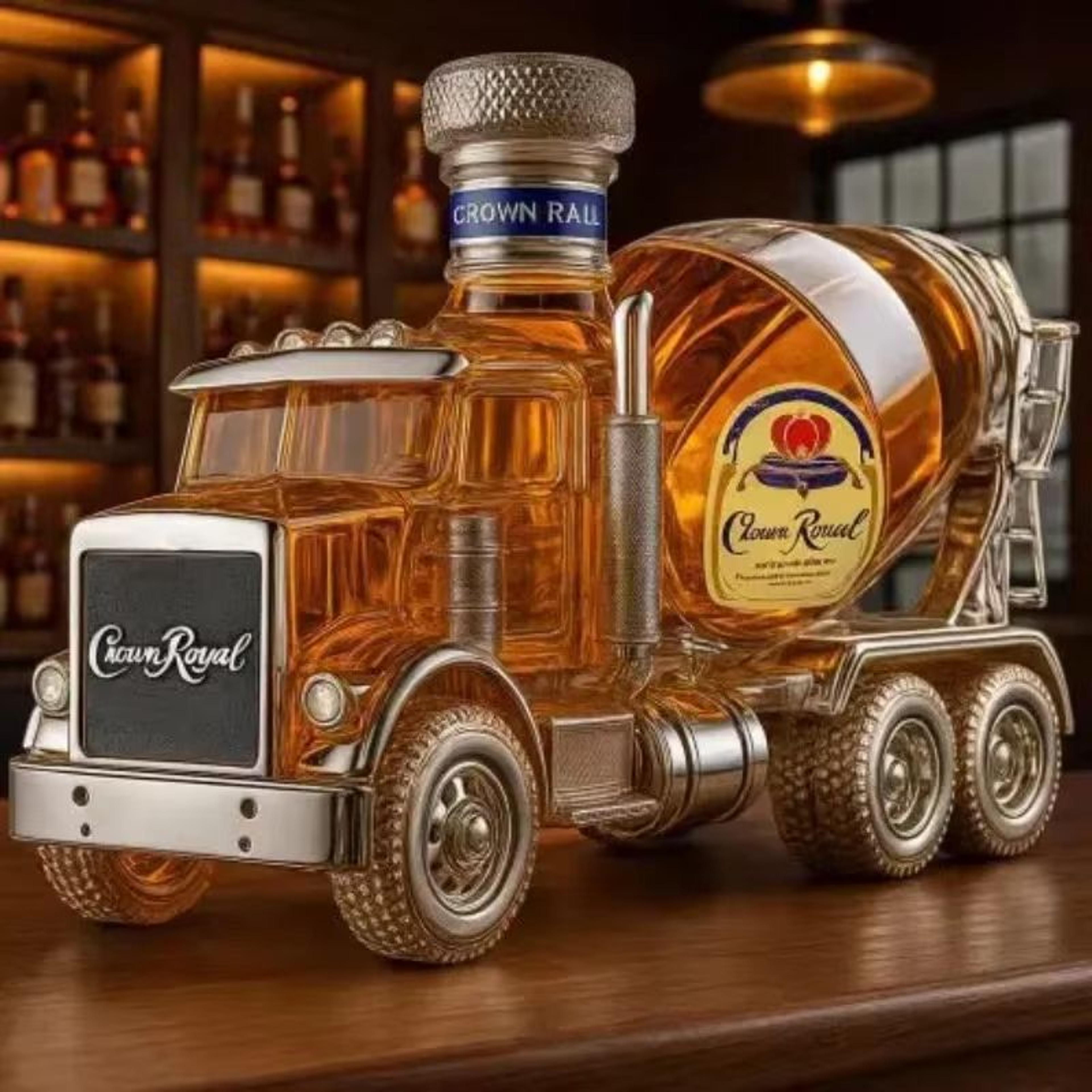 IndustrialMix Glass Spirits Dispenser  Creative Cement Blender Design Bottle For Whiskey  Vodka 0