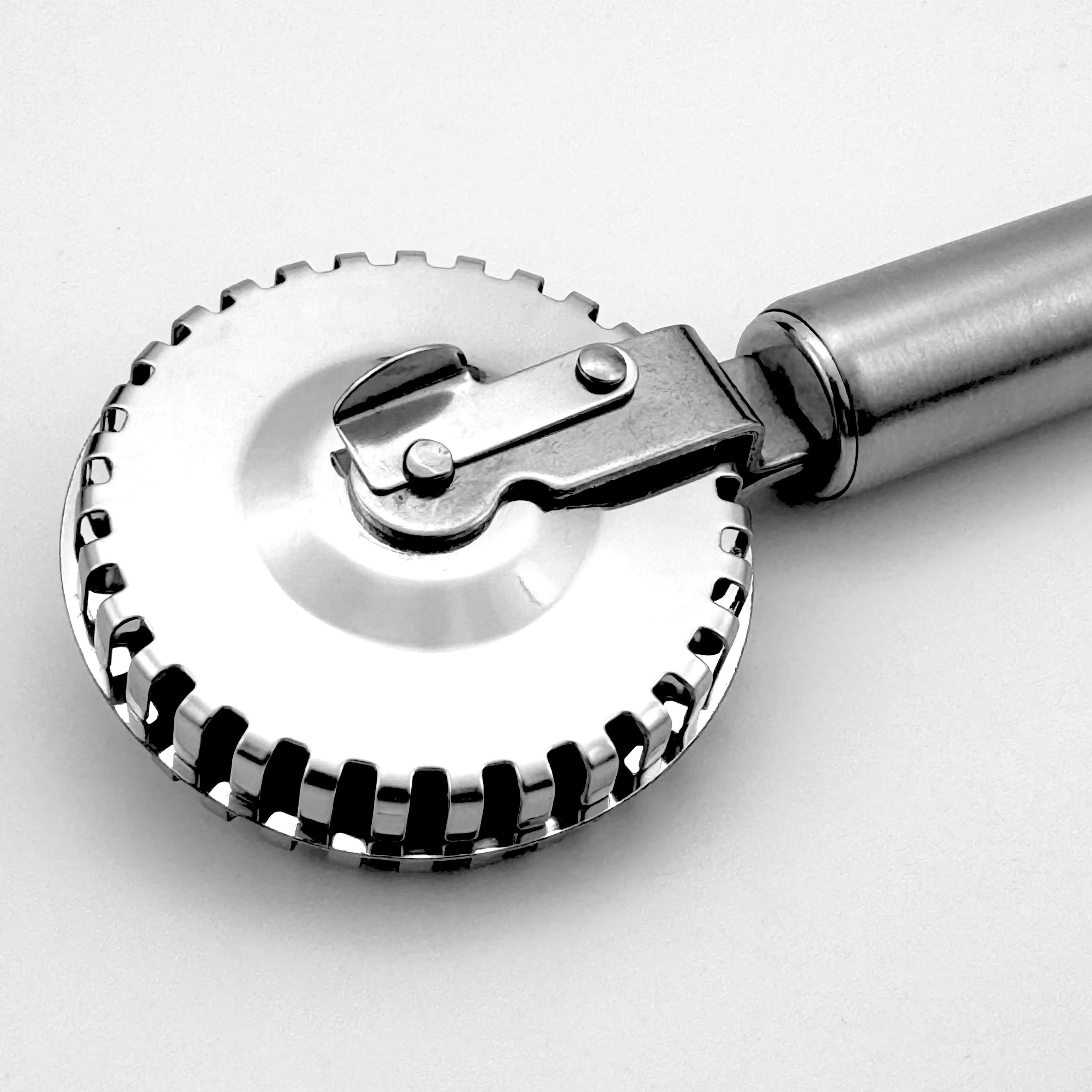 DoubleSided Stainless Steel Pastry Roller  EdgeSealing Embossing Cutter 0