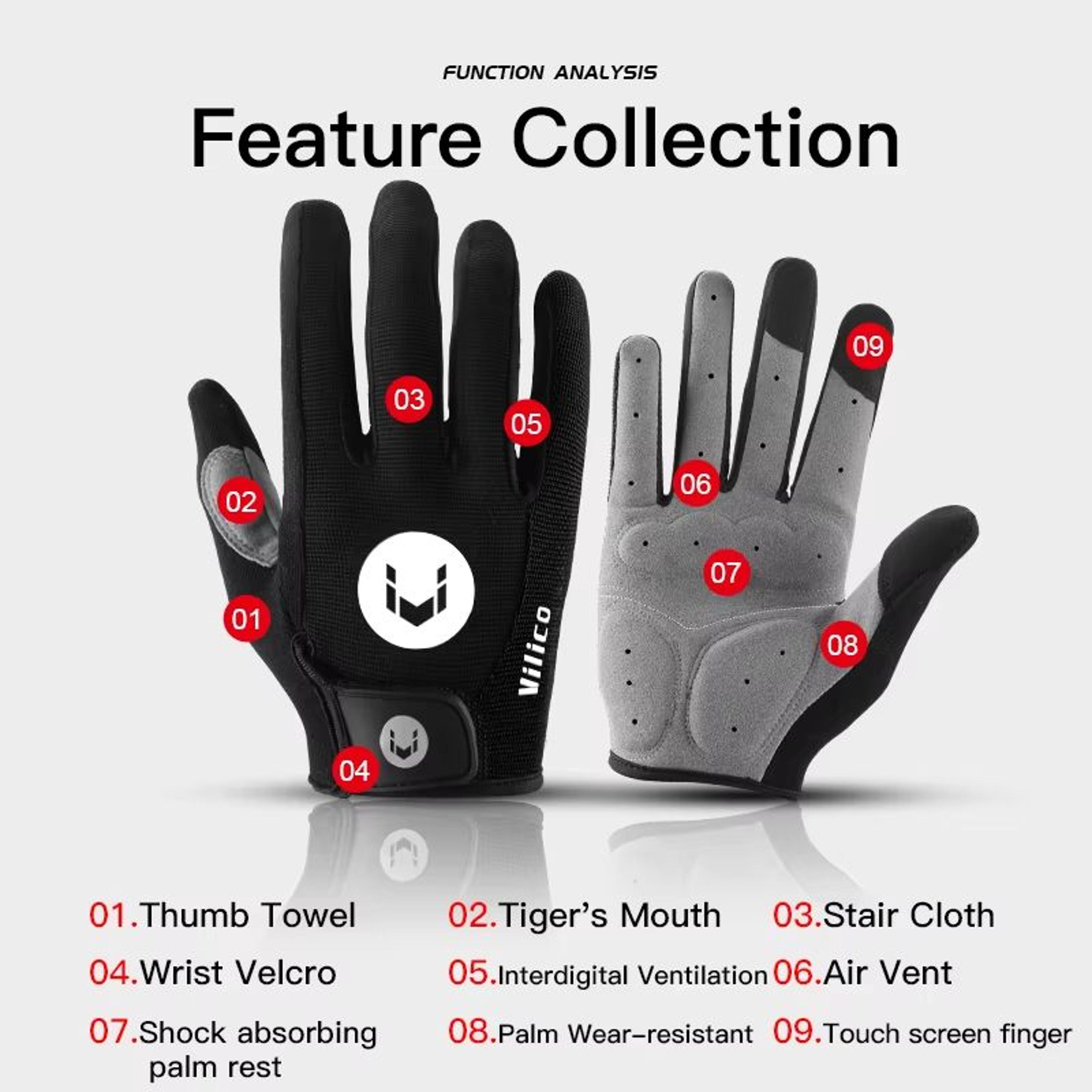 Breath Cool Full Finger MTB Gloves Shock Absorbing Trail And Ride Protection 2