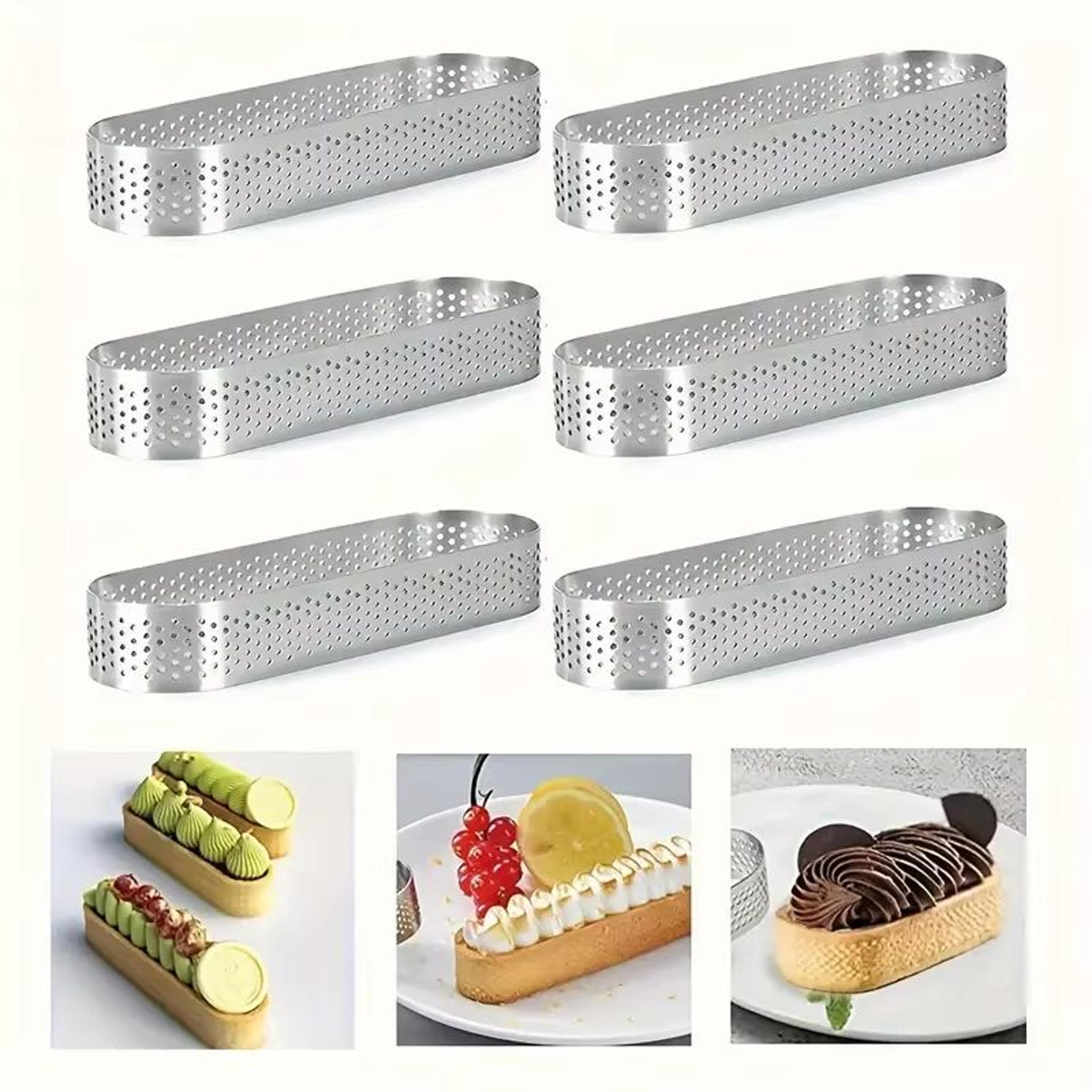 Oval Stainless Steel Perforated Tart Ring Set  36Piece Muffin Tart Mold Kit 0