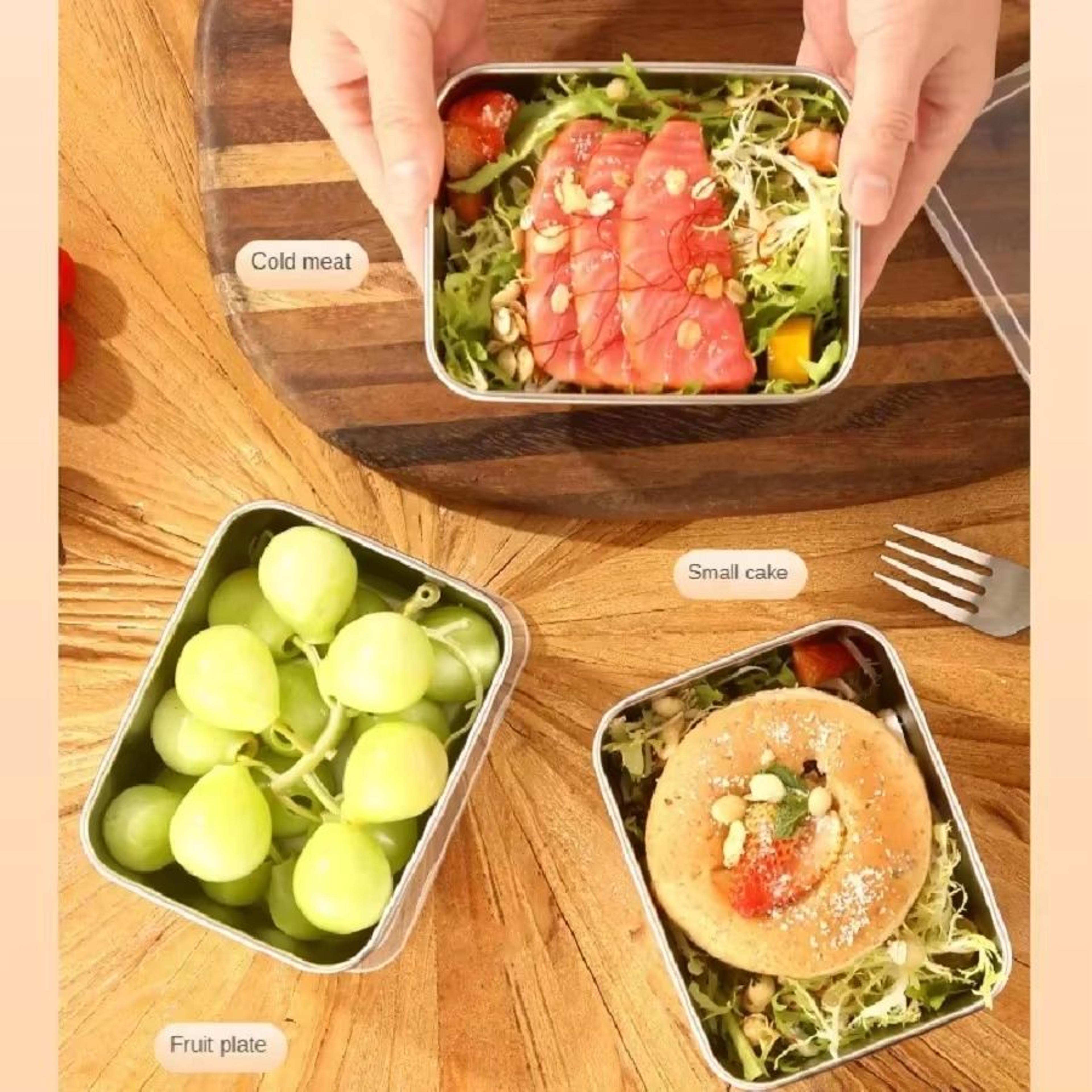 Stainless Steel Airtight Lunch  Storage Box  Small FreshKeeping Food Container For Home  Camping 3