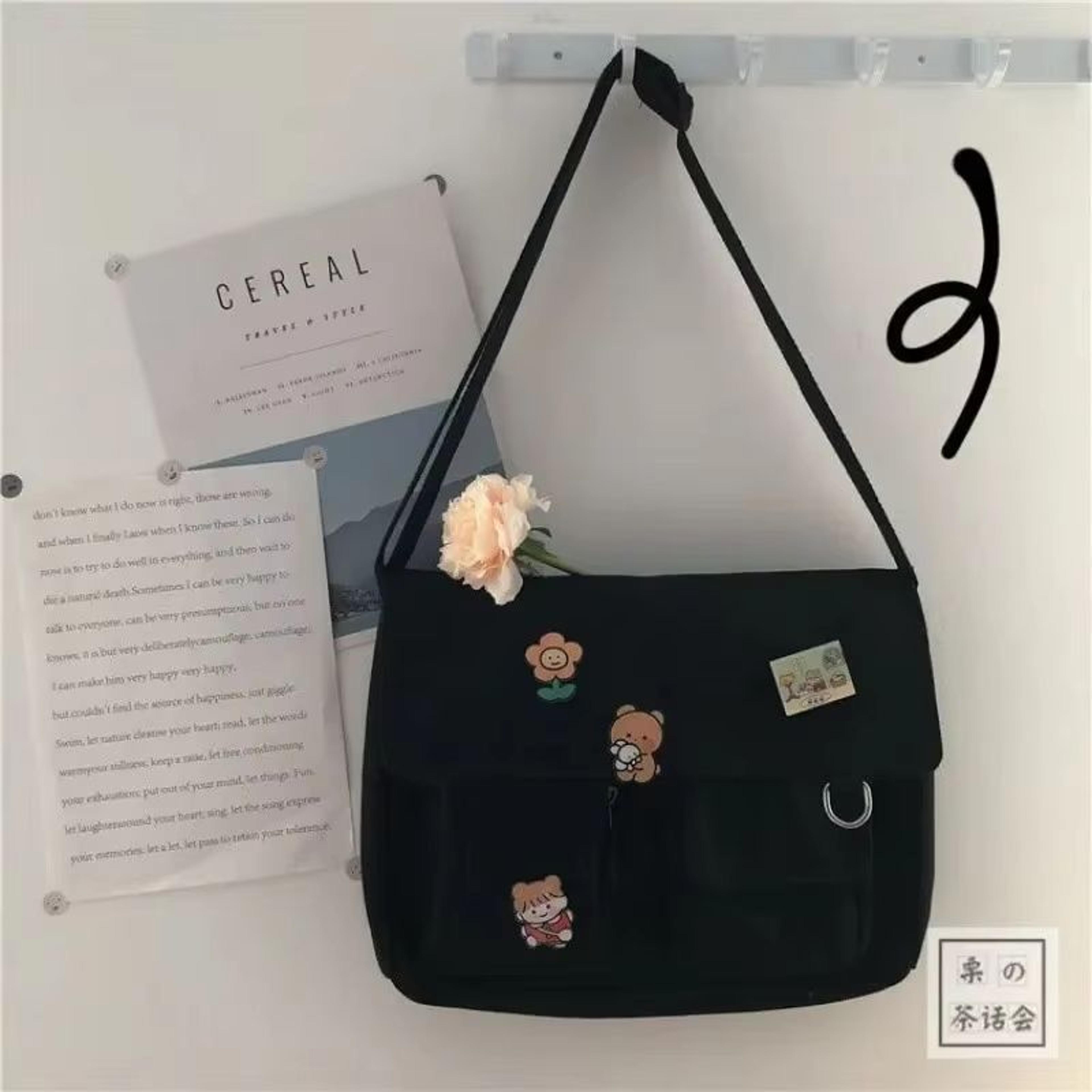 Harajuku Retro Girl Canvas Messenger Bag  Cute Japanese Shoulder Bag For Students 5