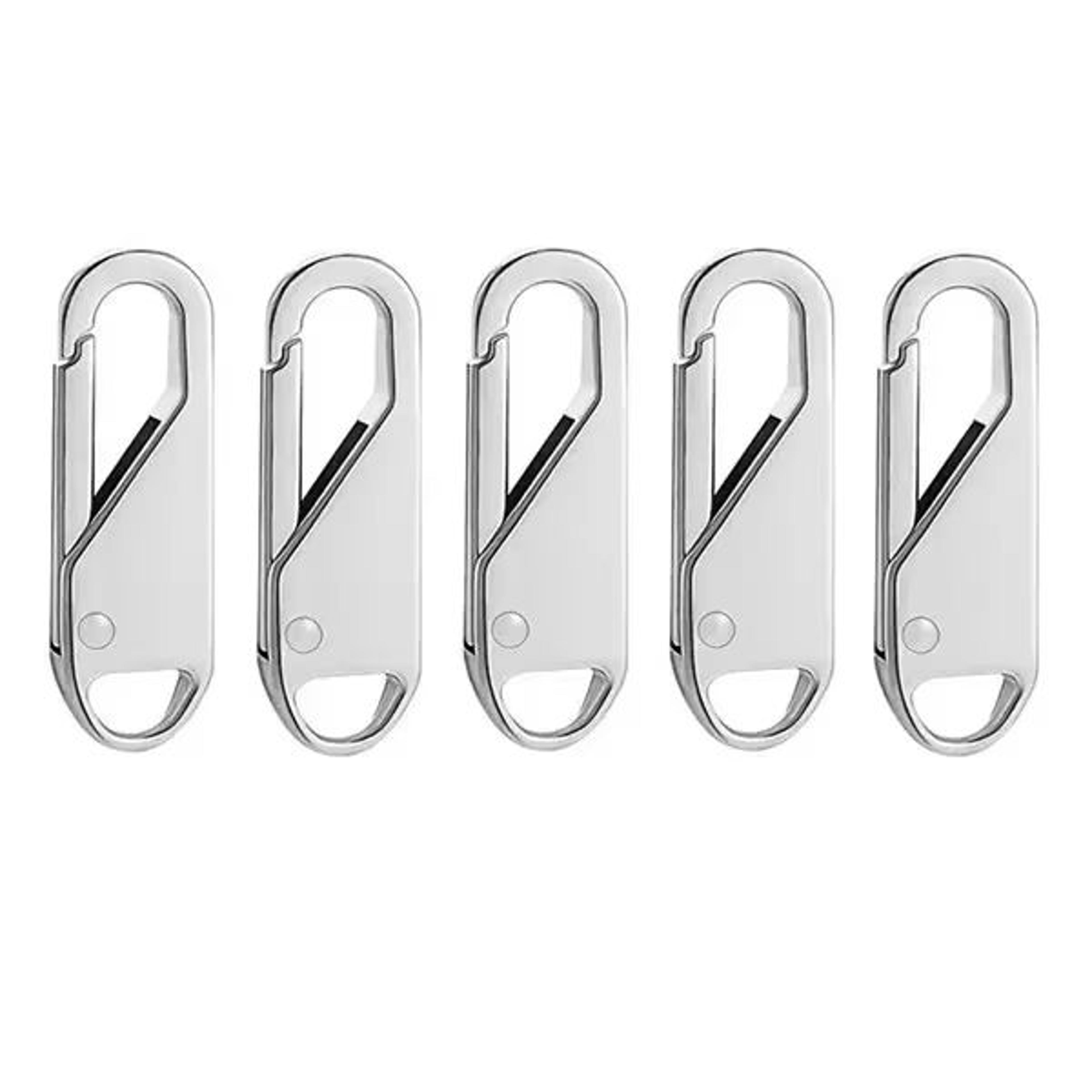 5PCS Universal Zipper Puller Set  Detachable Metal Zipper Heads Repair Kit For DIY Crafts And Cloth 3