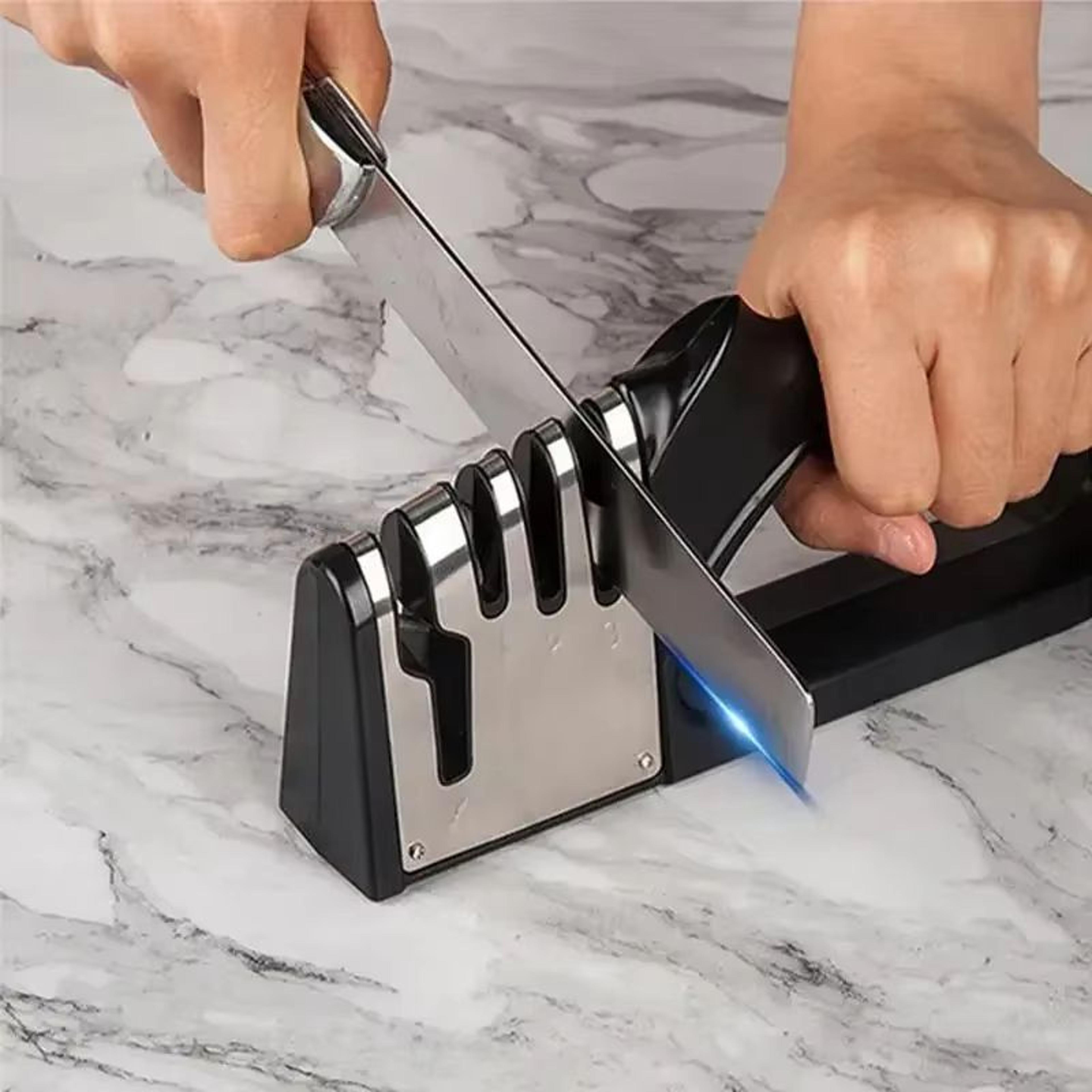 4 Stage Kitchen Knife Sharpener With Non Slip Base  Portable Multifunctional Sharpening Tool 0
