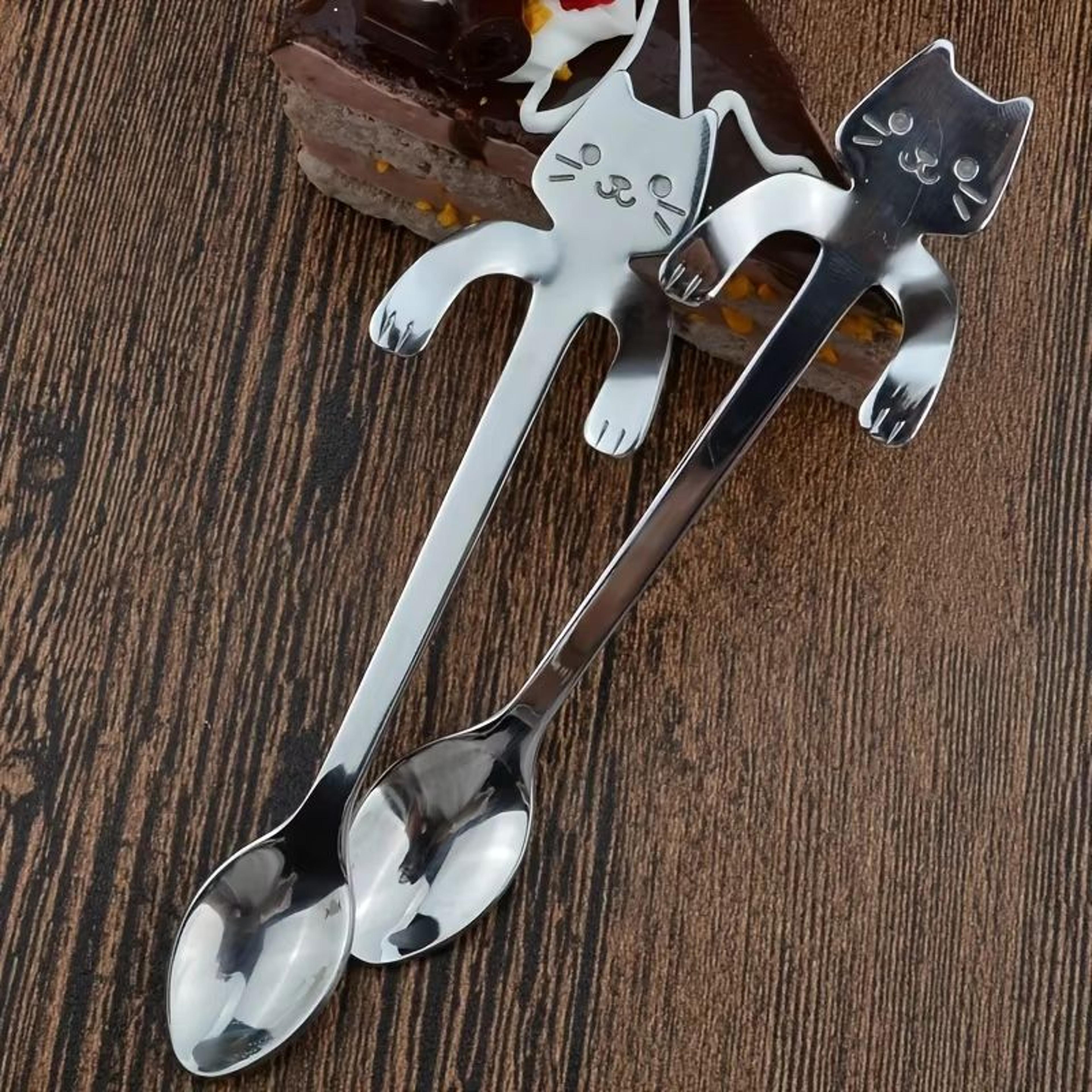 Cute Cat Stainless Steel Coffee  Dessert Spoon  Hanging Teaspoon For Mugs And Ice Cream 5
