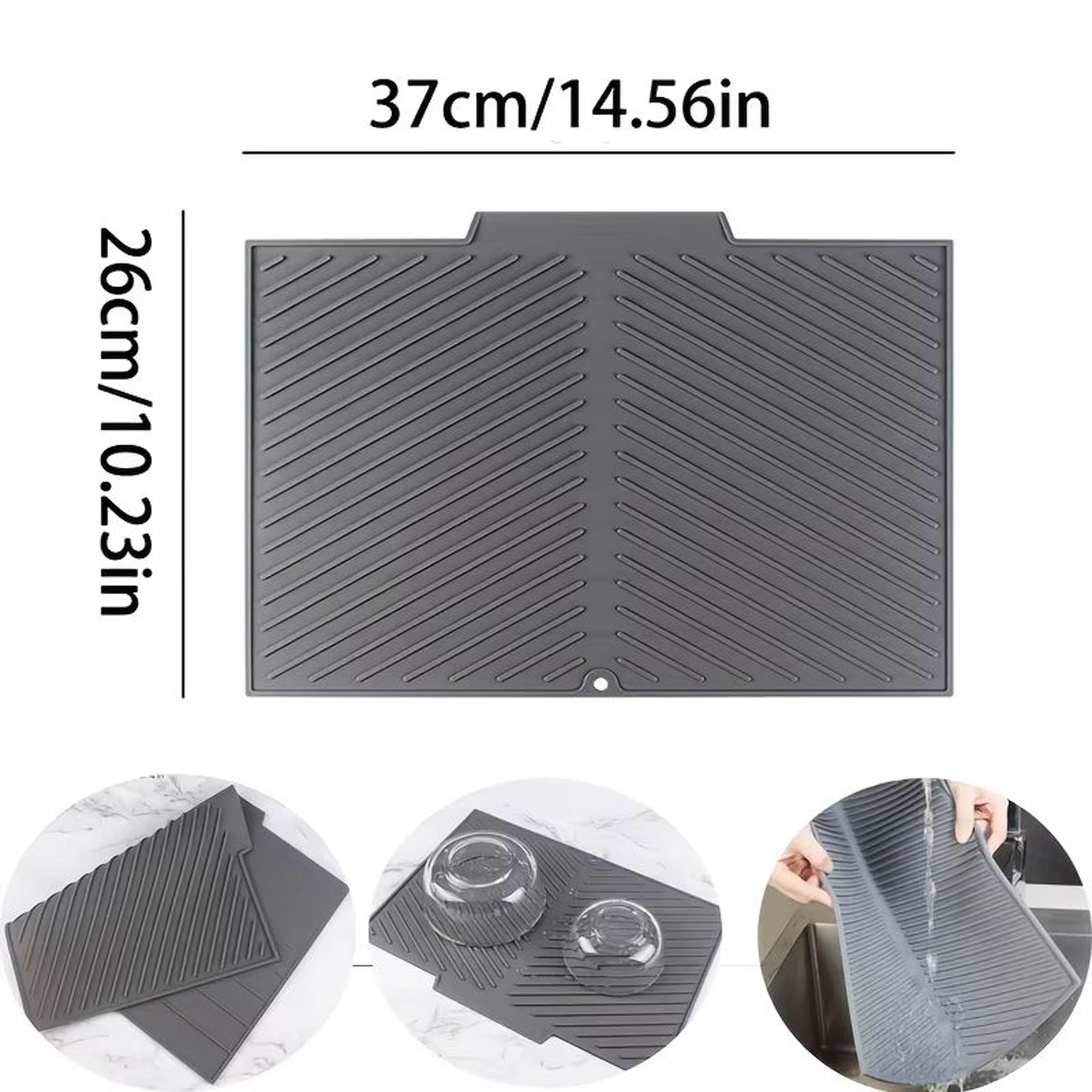 Premium Silicone Dish Drying Mat  NonSlip Countertop Sink Draining Pad 4