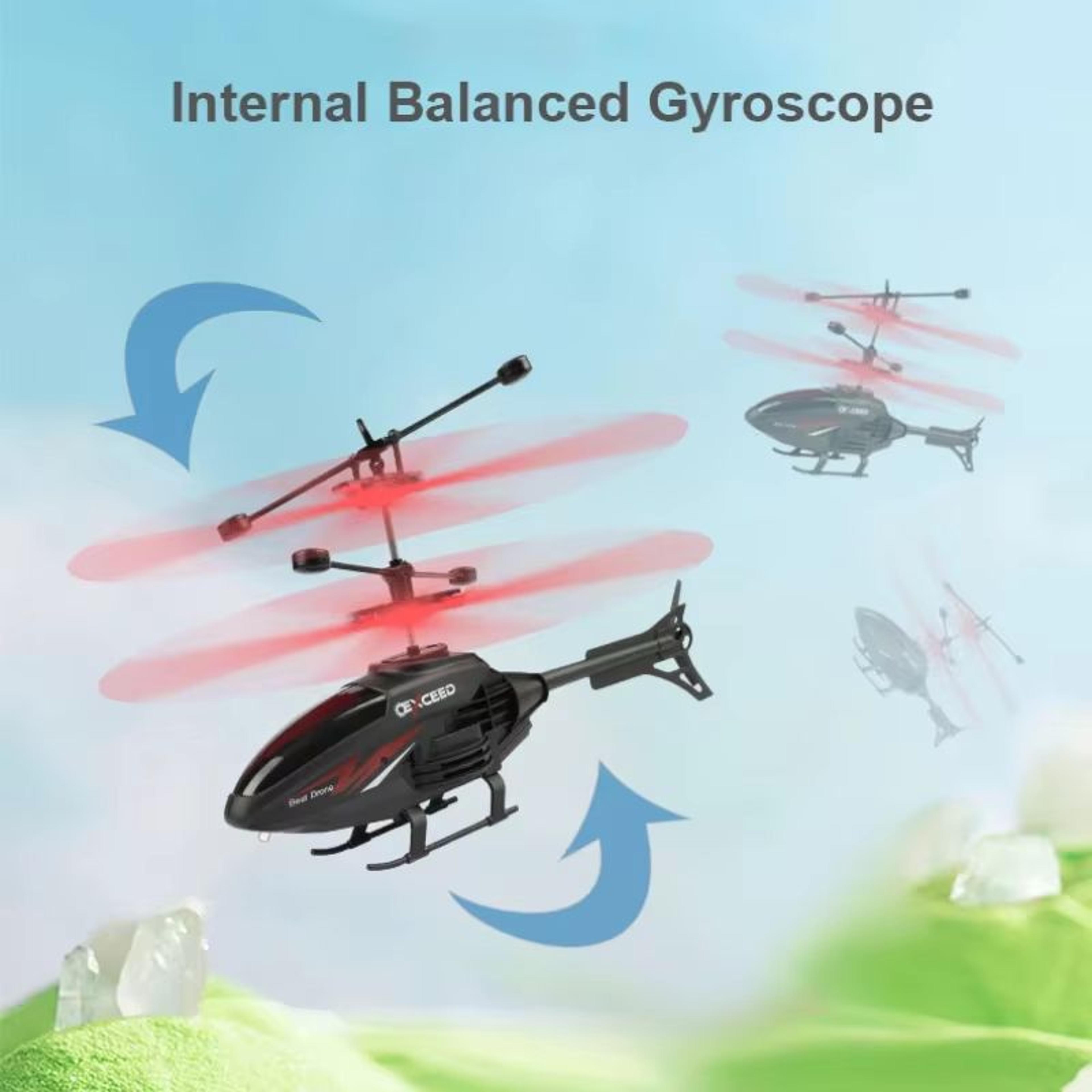 Remote Control Induction Helicopter Dual Mode Suspended Aircraft With Lighting Anti Drop Collision  1