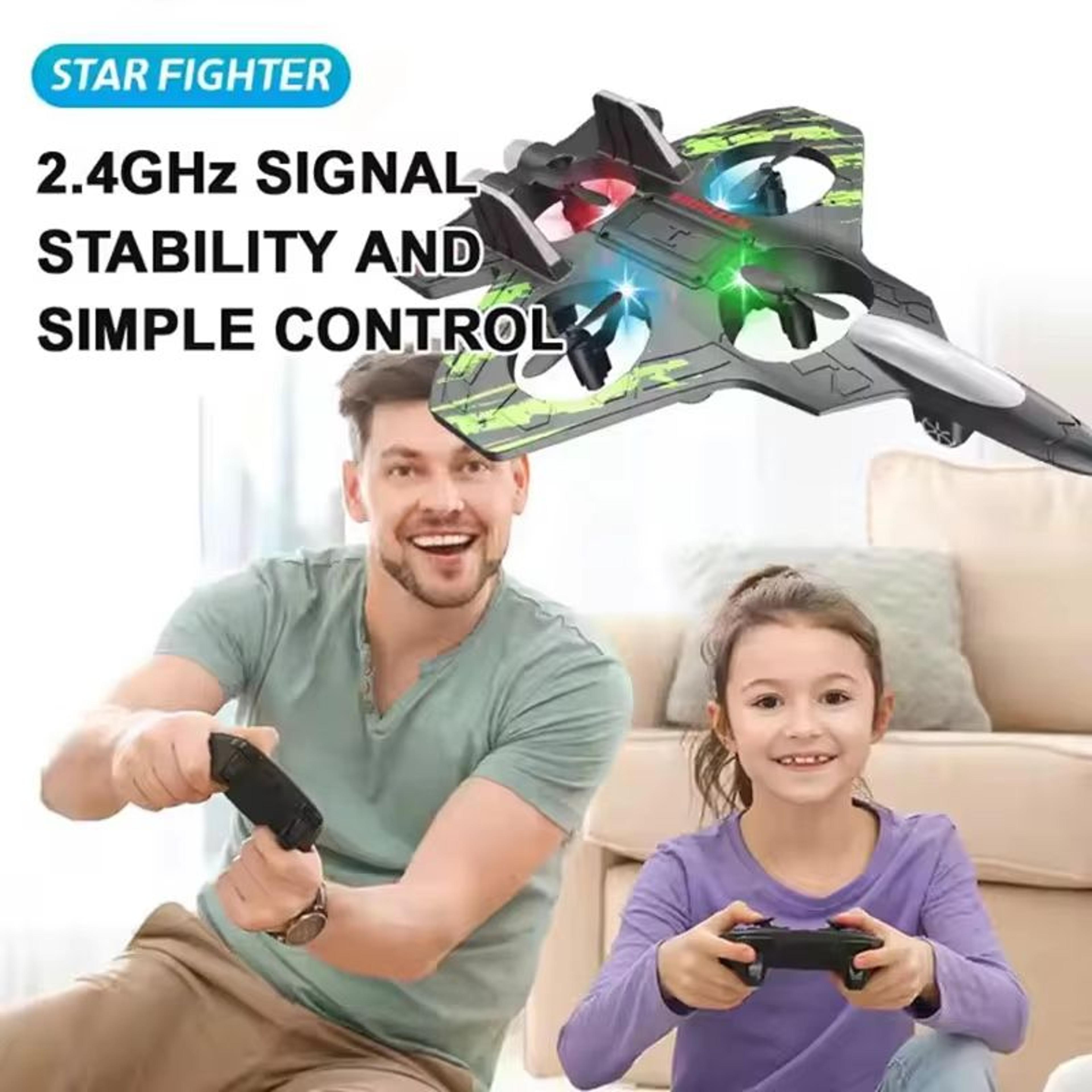 RC Fighter Jet Drone  Mini Remote Control Stunt Airplane With Lights For Kids  Adults 3