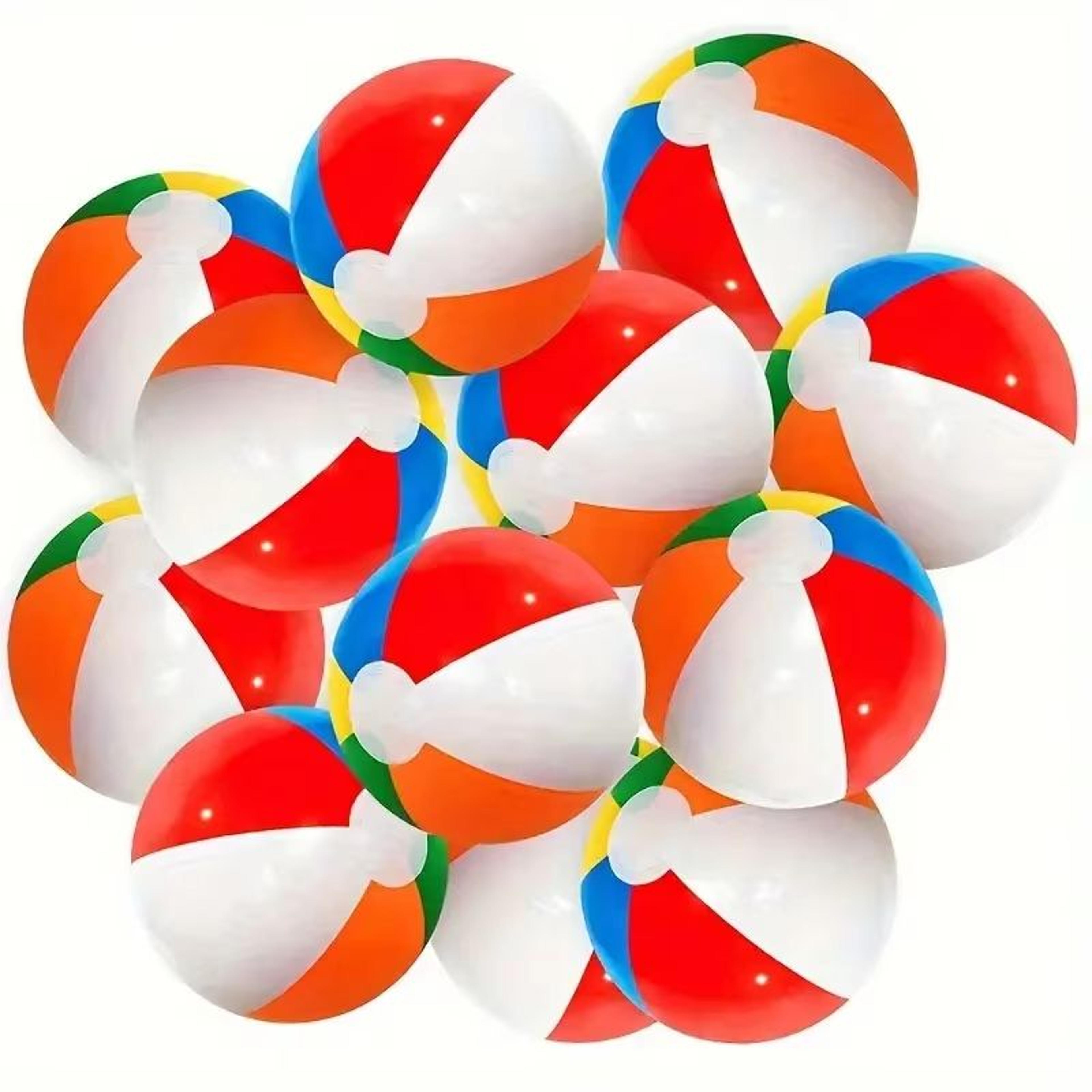 SplashParty 10Piece Inflatable Beach Ball Set  Colorful Pool  Party Water Game Balls 0