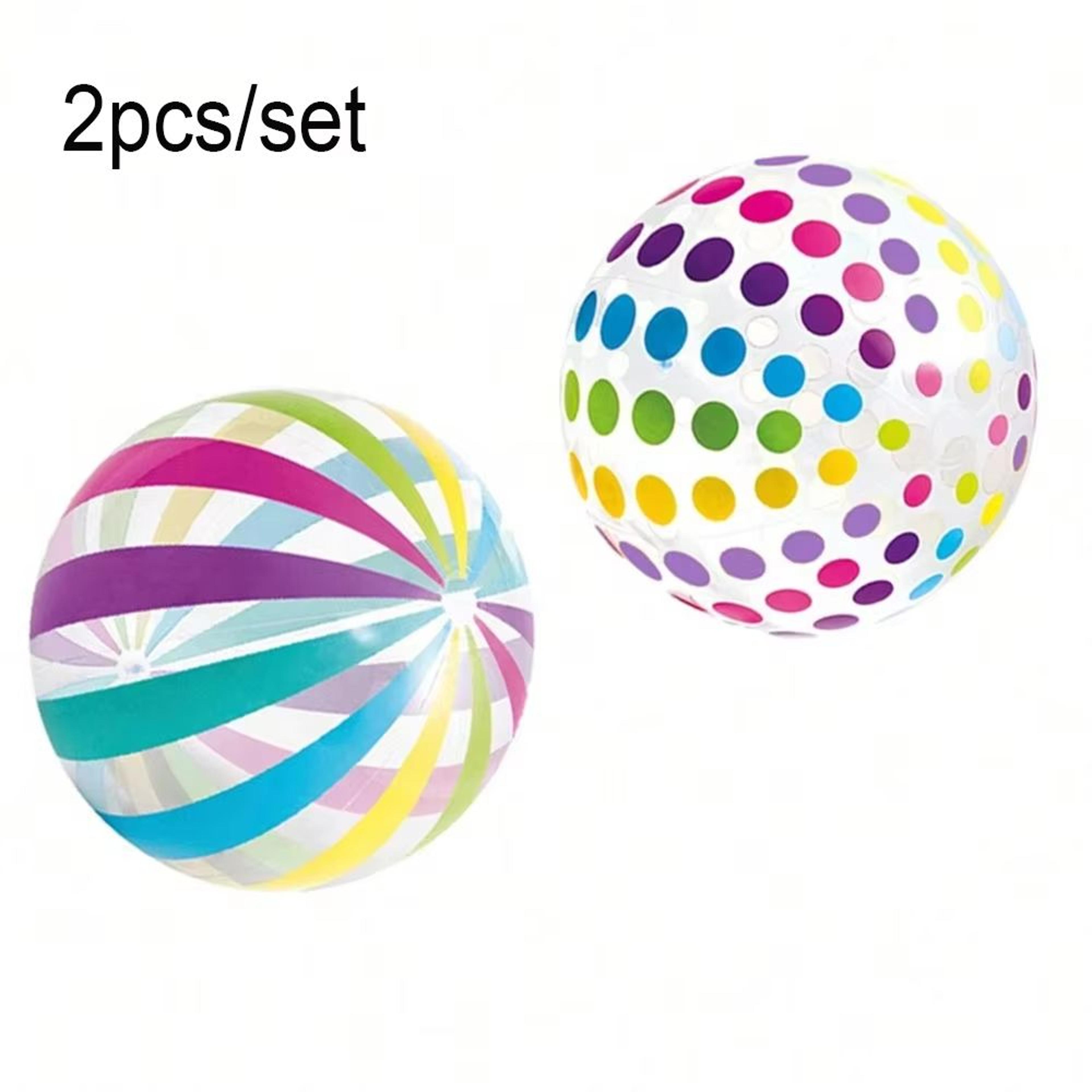 CrystalStripe Duo 15 Transparent Striped Inflatable Beach Ball Set  2Pack For Pool  Party Fun 6