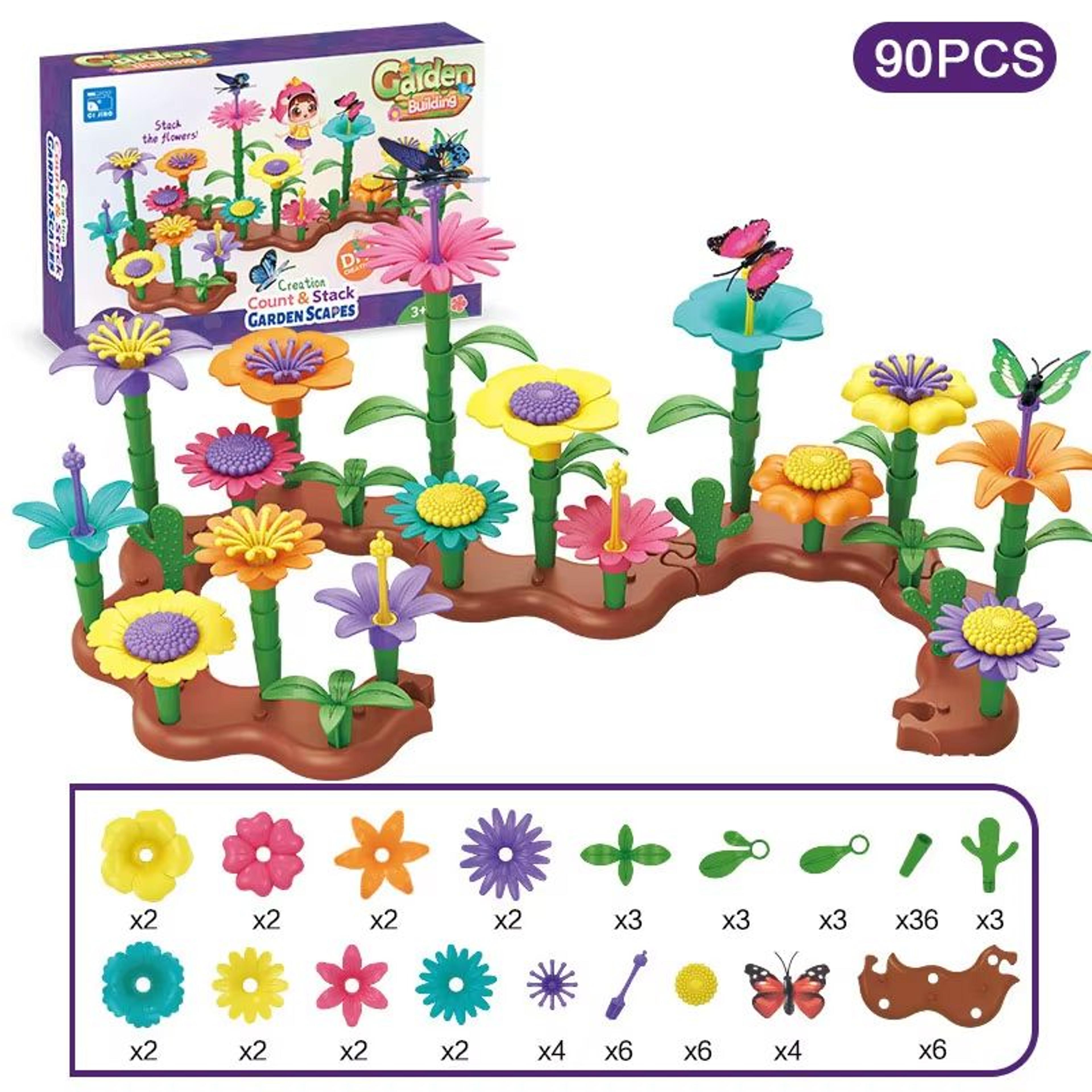 BloomBuilder DIY Flower Garden Blocks Playset  Creative Floral Garden Building Toy For Kids  Parent 2
