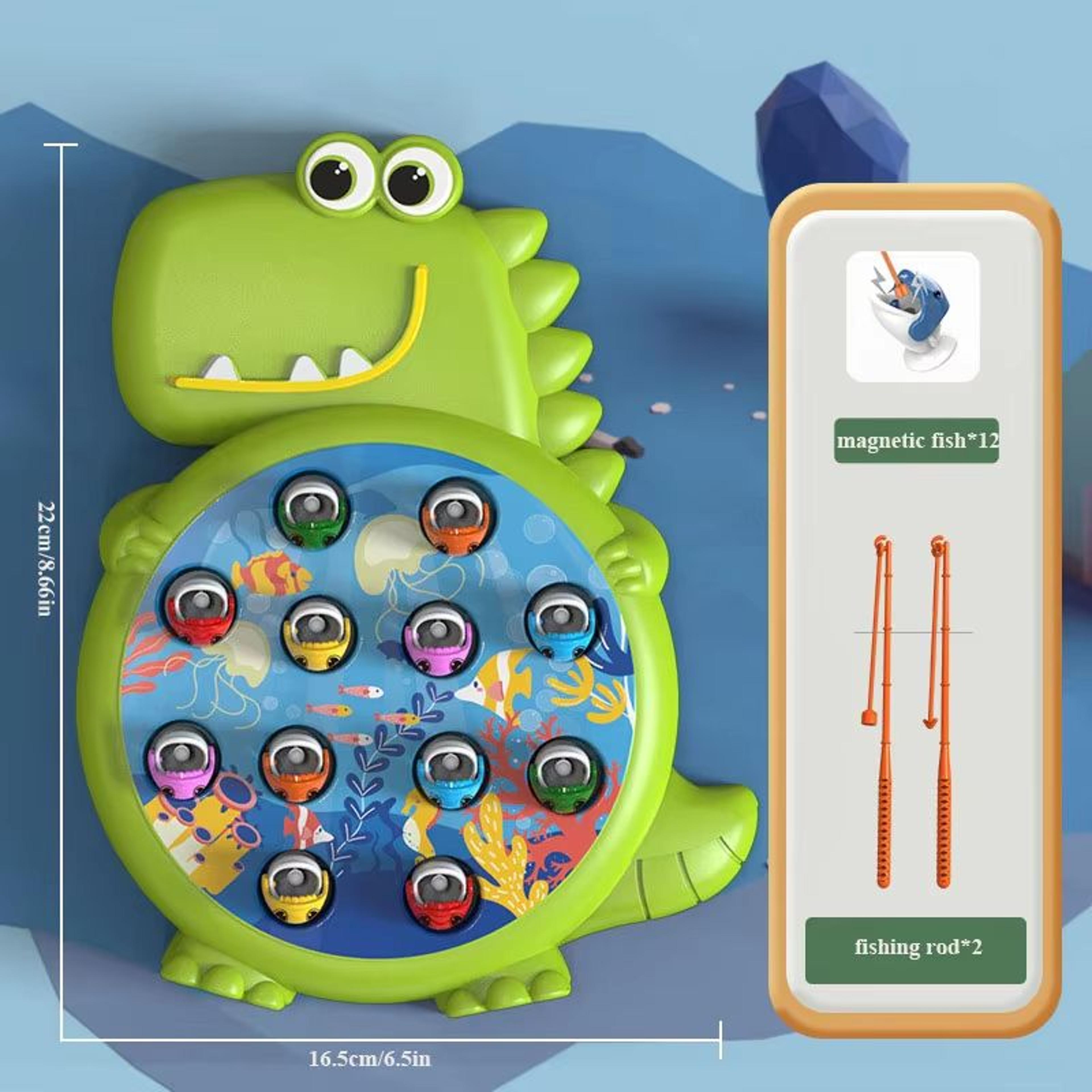 Dinosaur Magnetic Fishing Game Toy For Toddlers  Montessori Learning Kids Rod Game 6