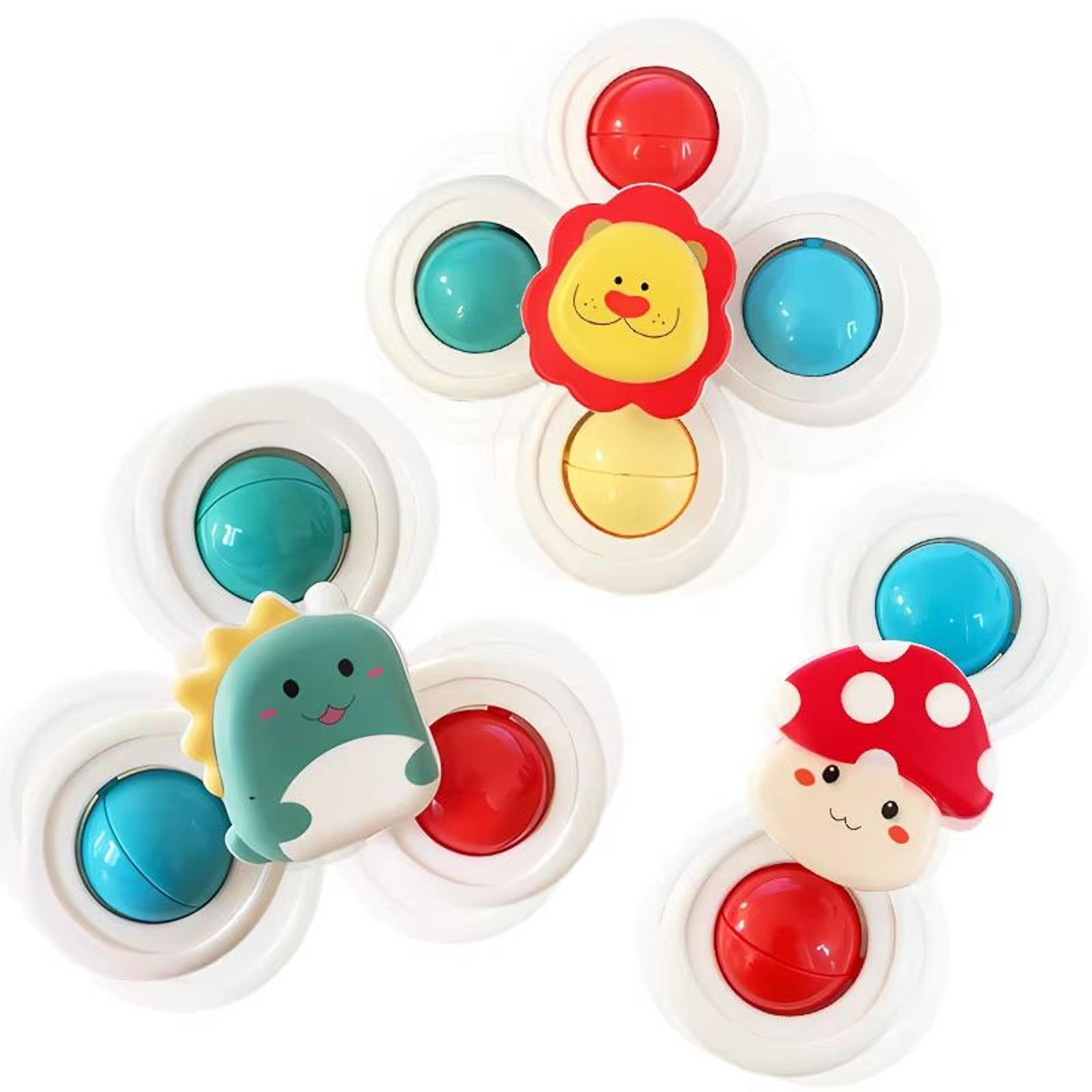 3 Piece Suction Cup Spinning Animal Toys For Kids  Window High Chair Bath And Travel 0