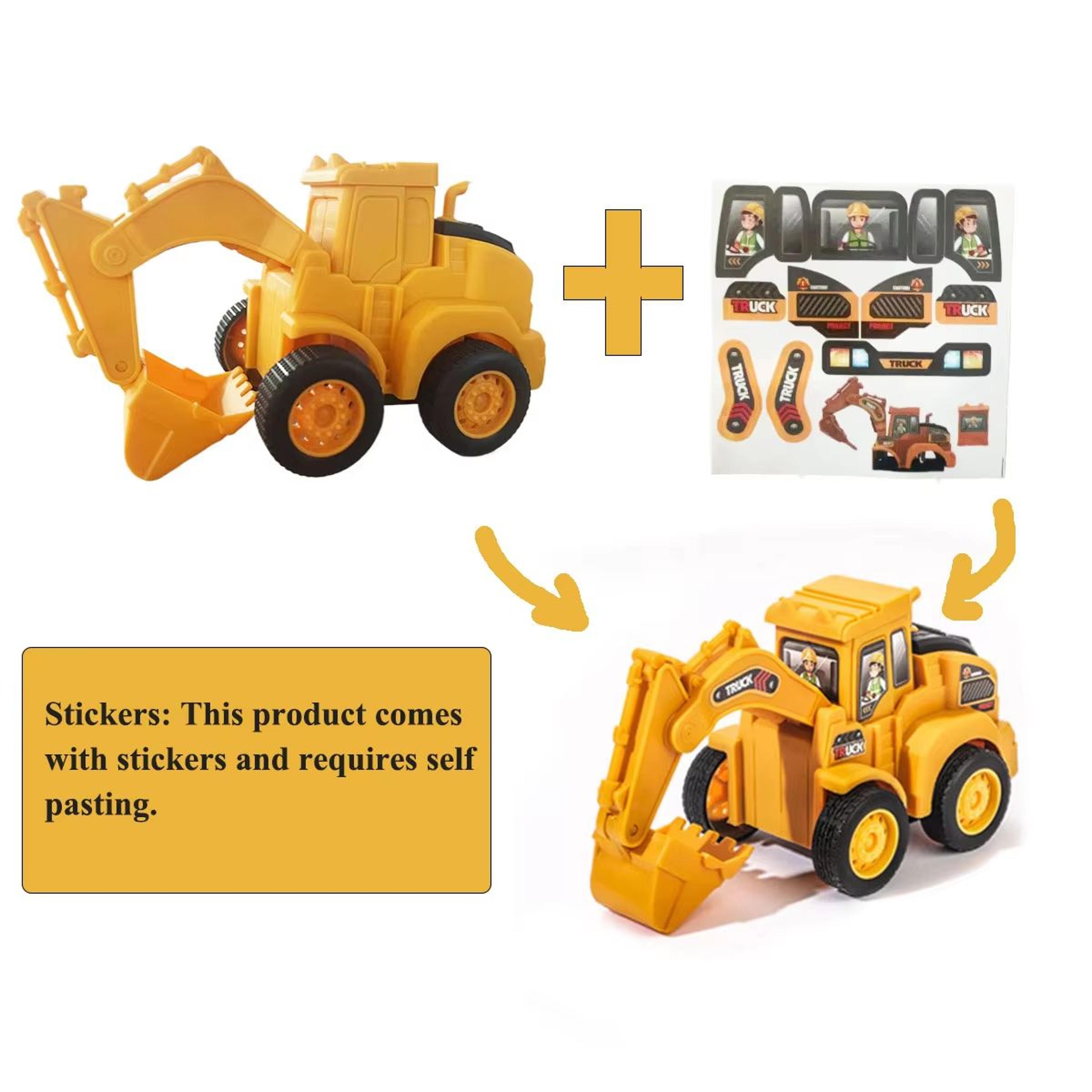 PressAndGo Construction Vehicle Toy  Excavator And Bulldozer Sliding Car For Kids 2