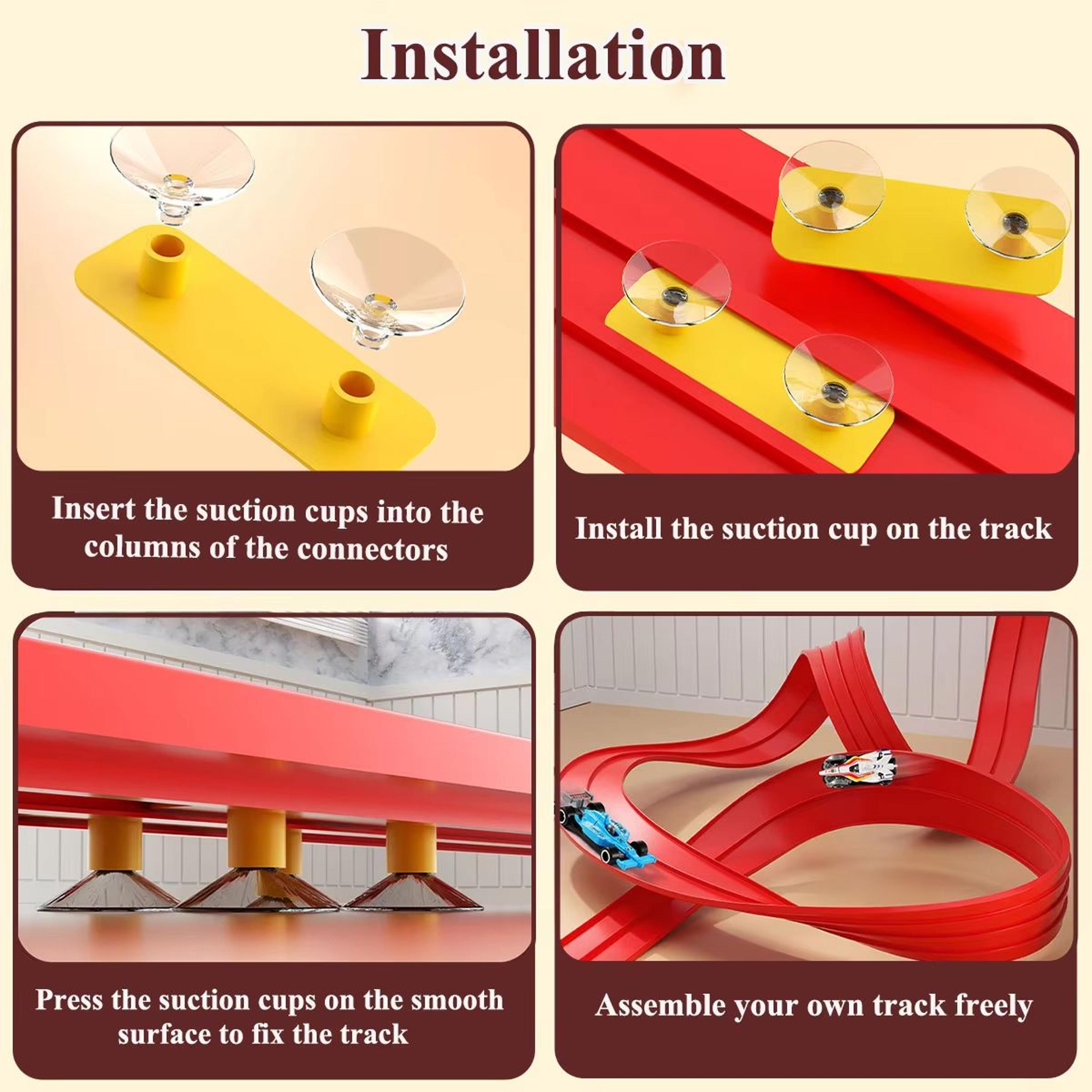 13 Ft  163 Ft Flexible Track Car Set With Mini Racing Cars 2