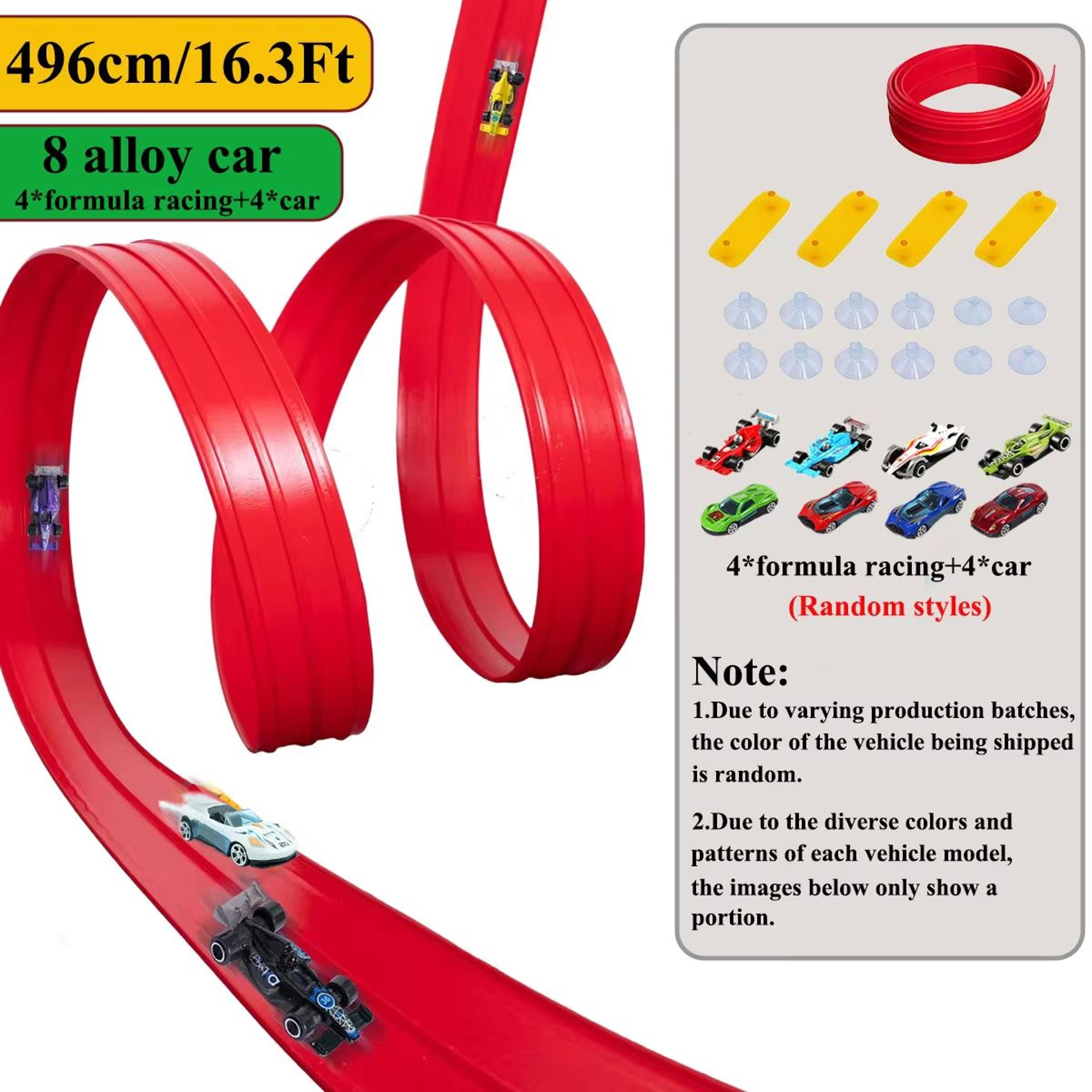 13 Ft  163 Ft Flexible Track Car Set With Mini Racing Cars 12