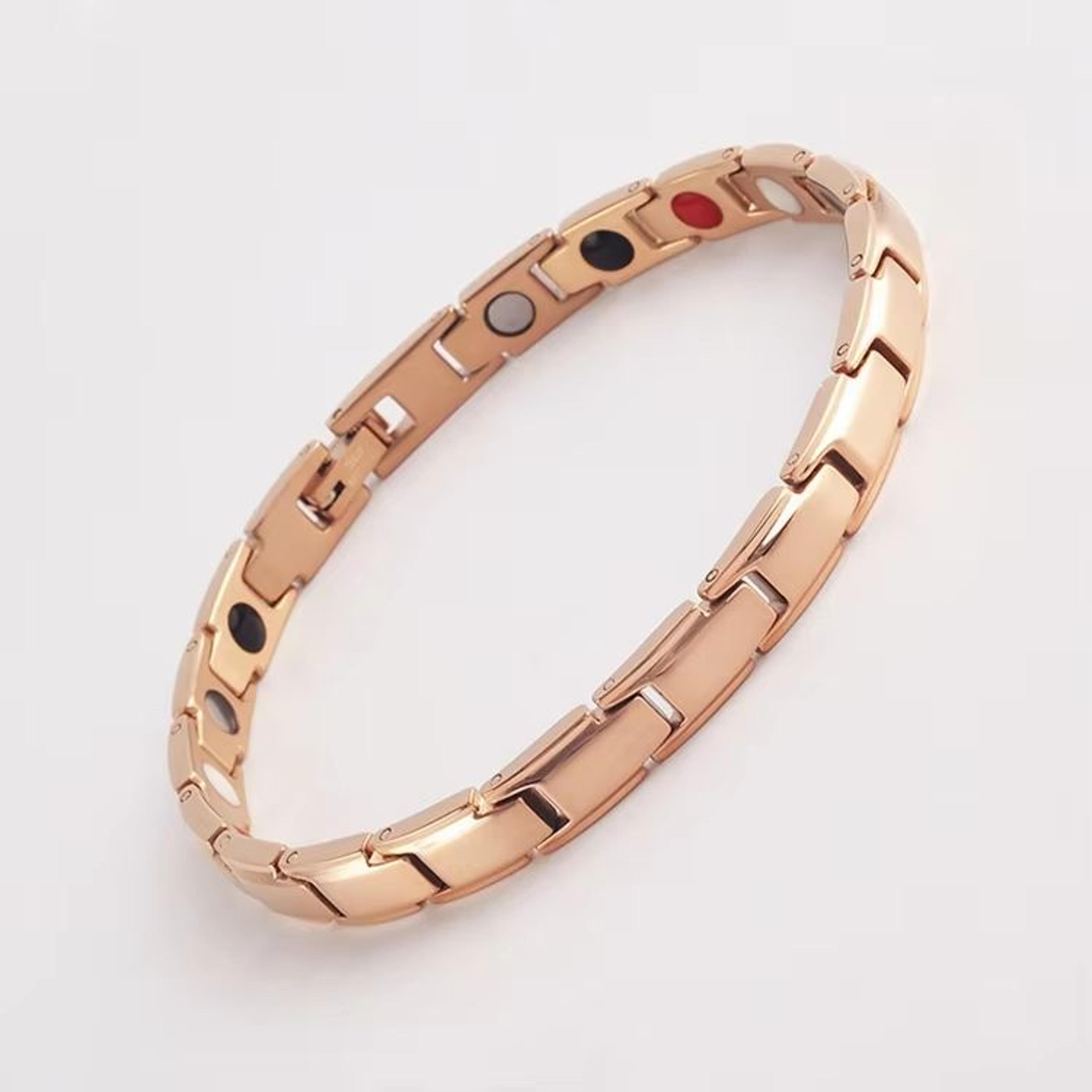 Vintage Copper Magnetic Bracelet For Men Pain Relief Therapy Link Chain With Double Row Magnets 14