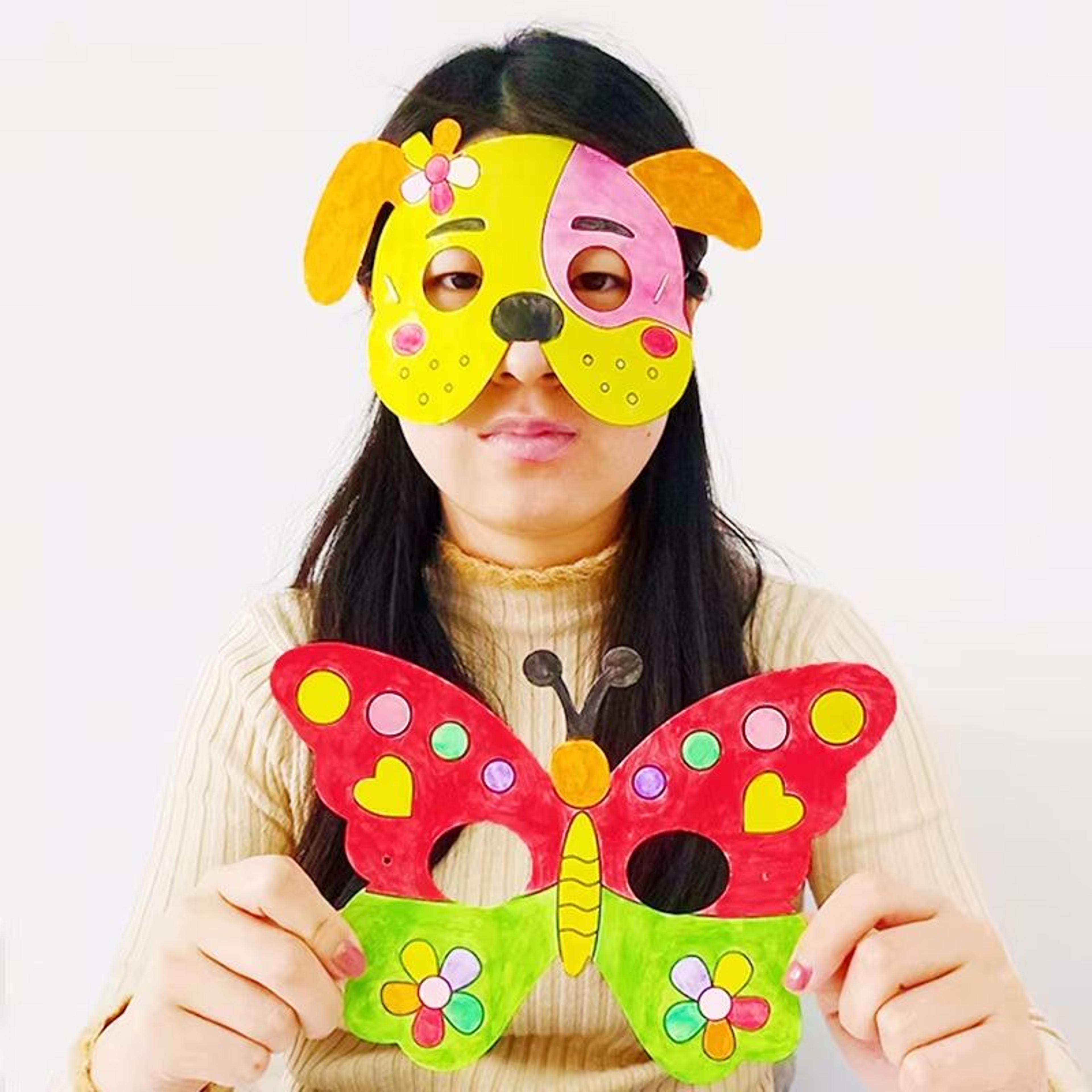 Kids 8Piece Cartoon Animal DIY Mask Craft Kit 6