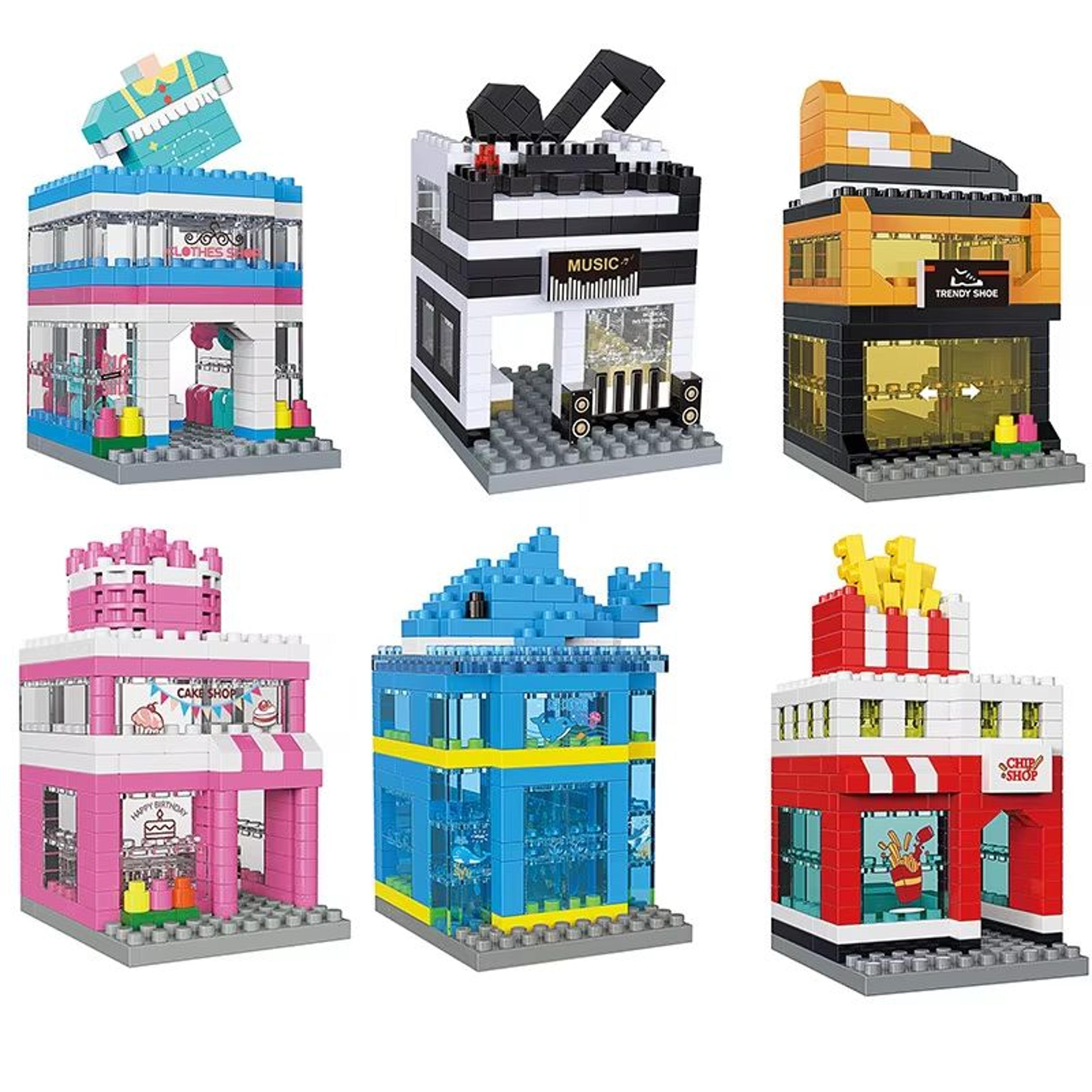 Mini City Street View 3D Building Block Set 0