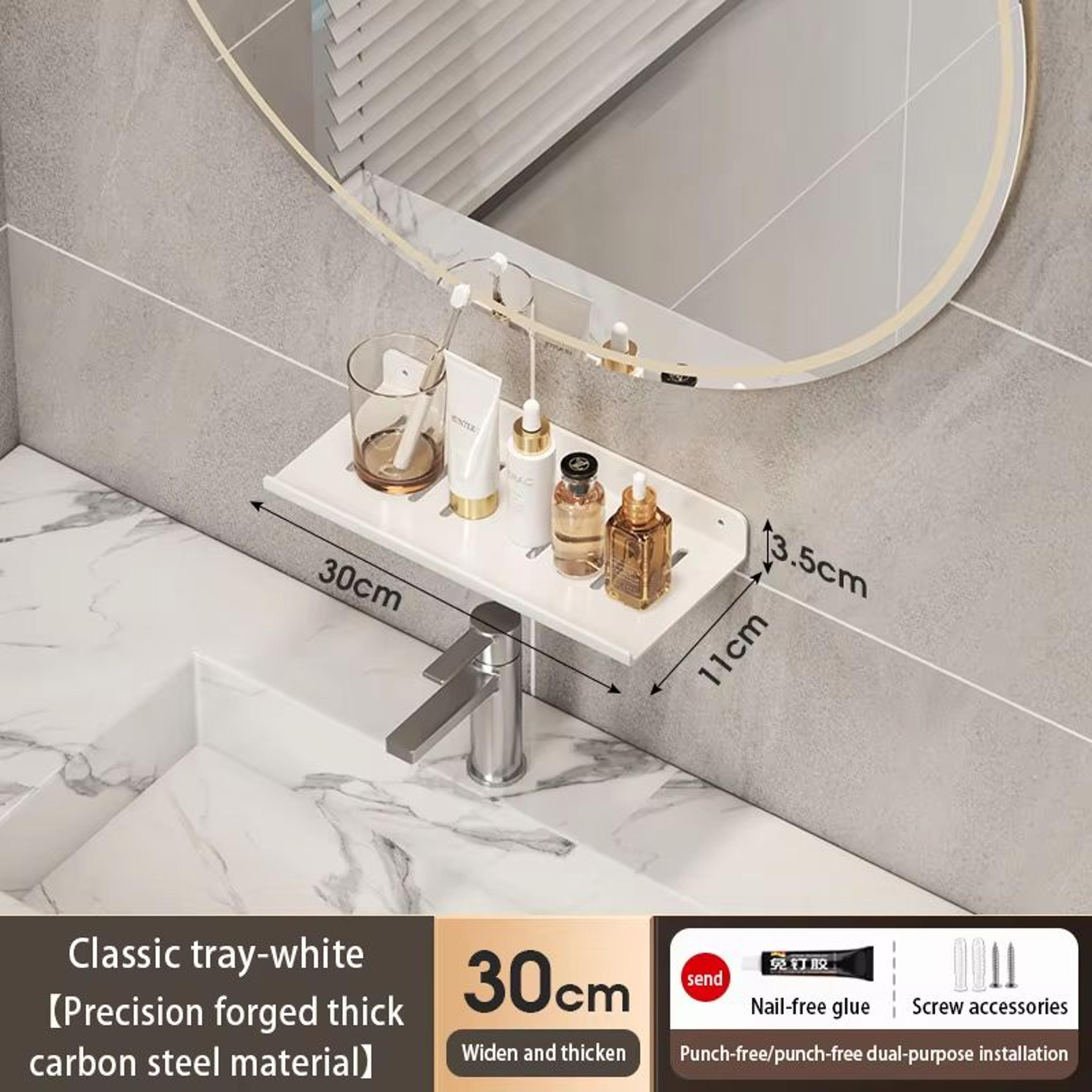 Bathroom U Shaped Wall Mounted Over Sink Organizer Shelf 6