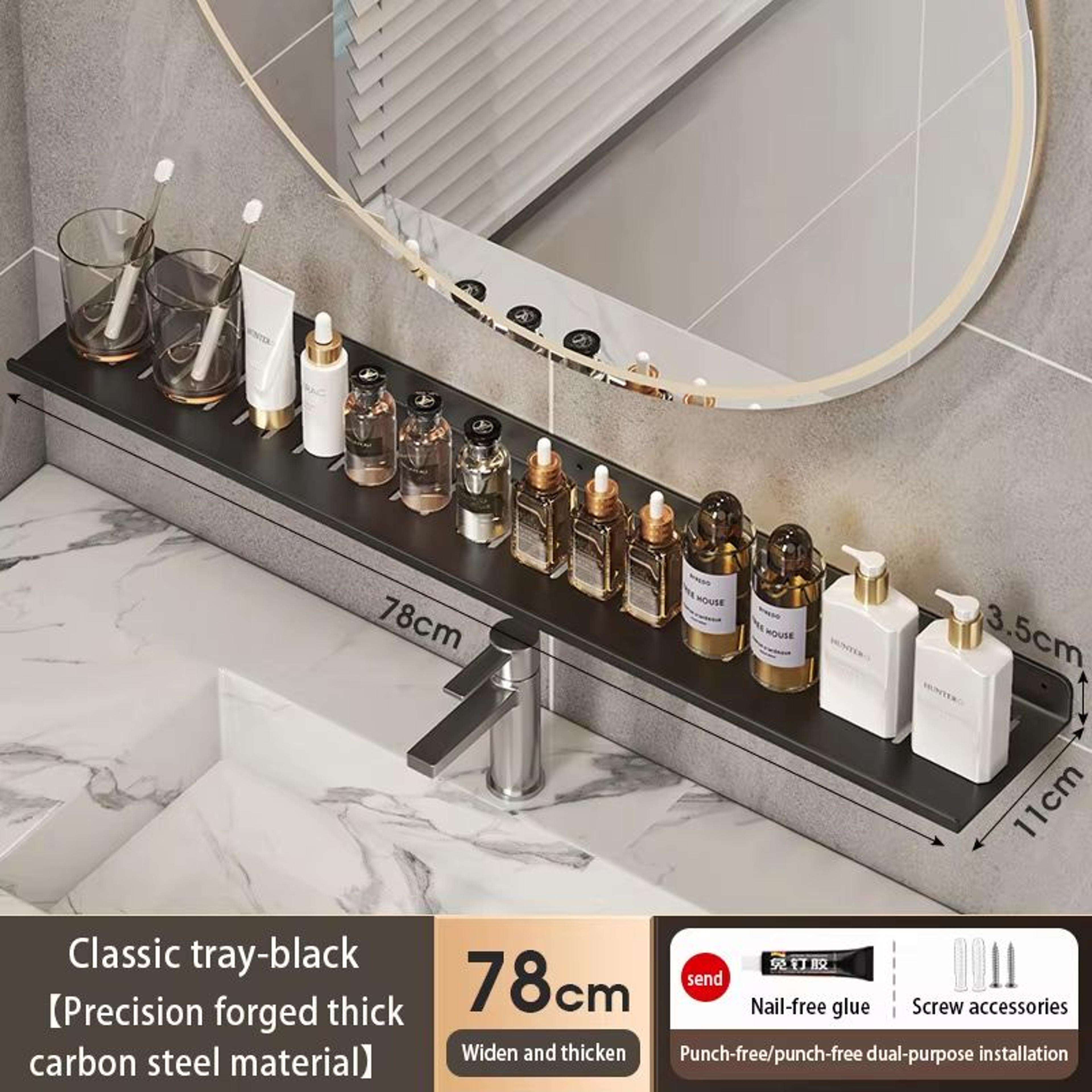Bathroom U Shaped Wall Mounted Over Sink Organizer Shelf 29
