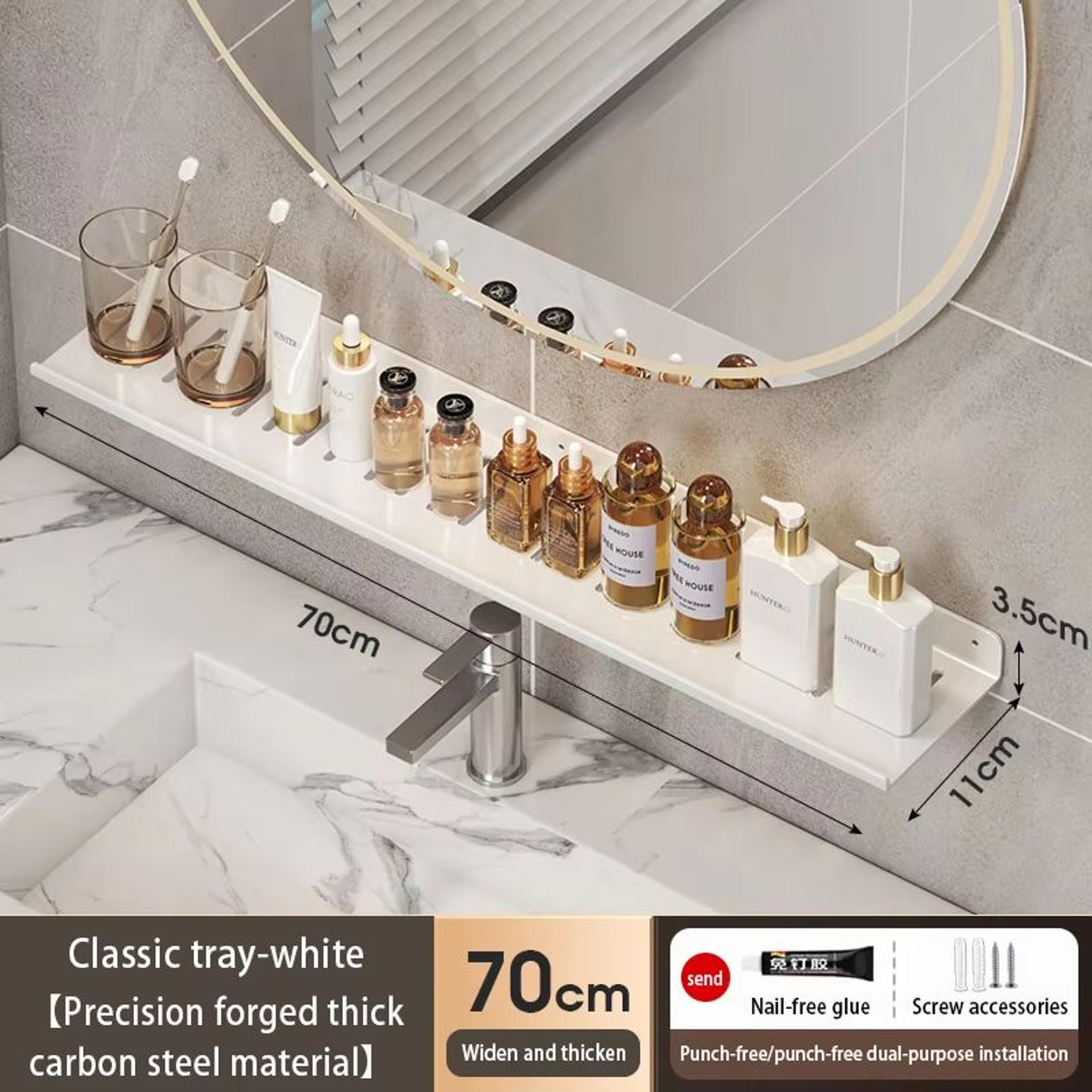 Bathroom U Shaped Wall Mounted Over Sink Organizer Shelf 22