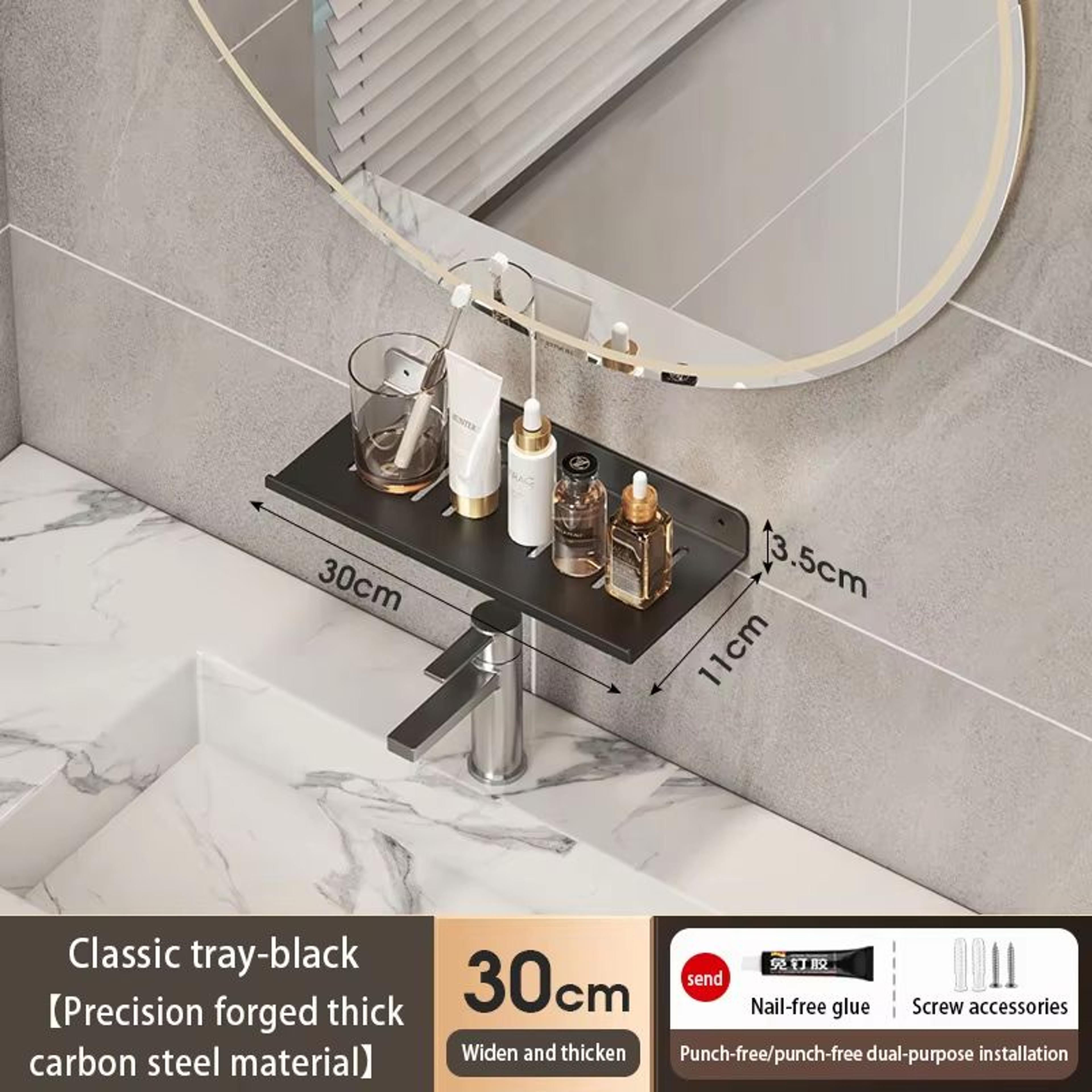 Bathroom U Shaped Wall Mounted Over Sink Organizer Shelf 24