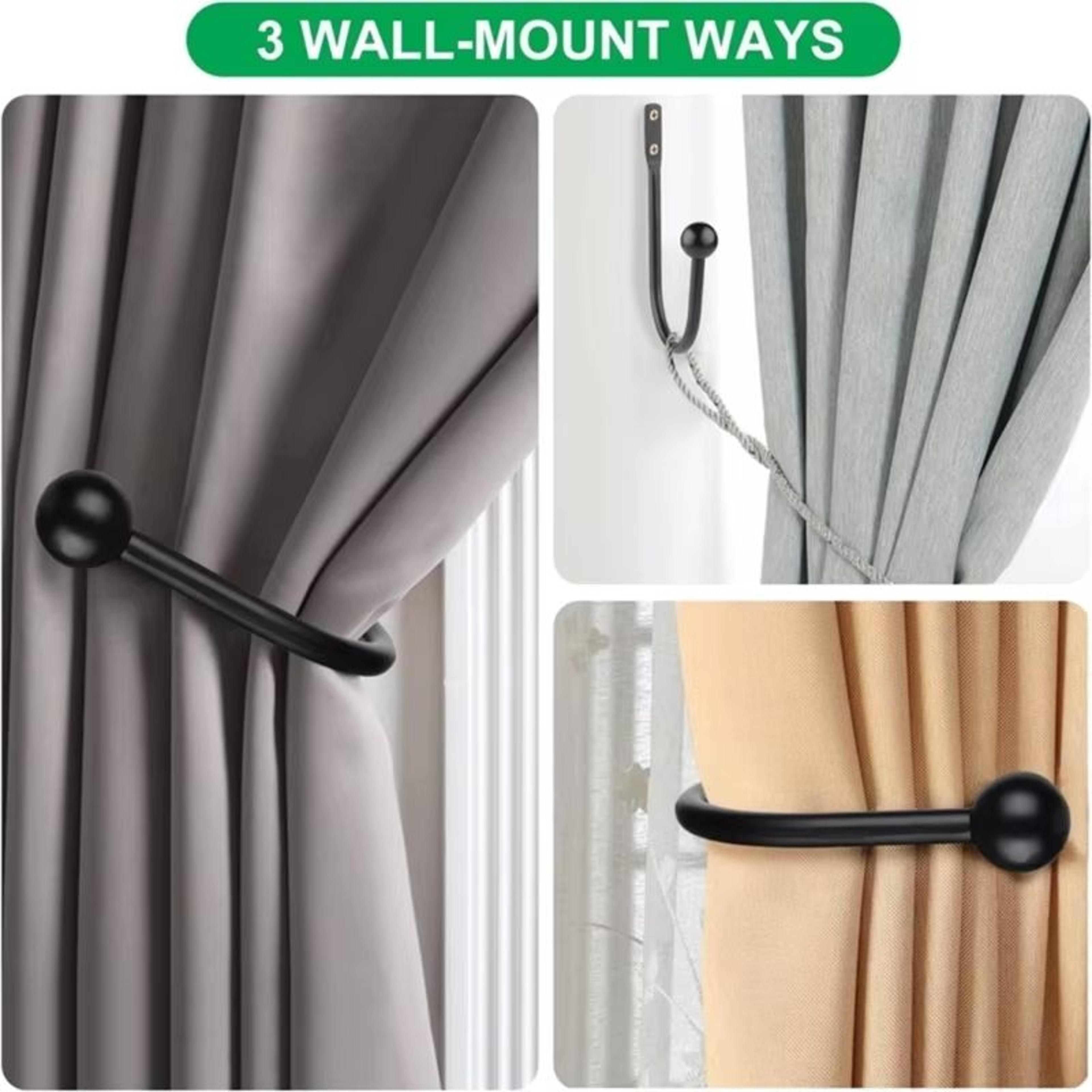 WallMounted Curtain Holdbacks Hook Set For Drapes  Sheers 4