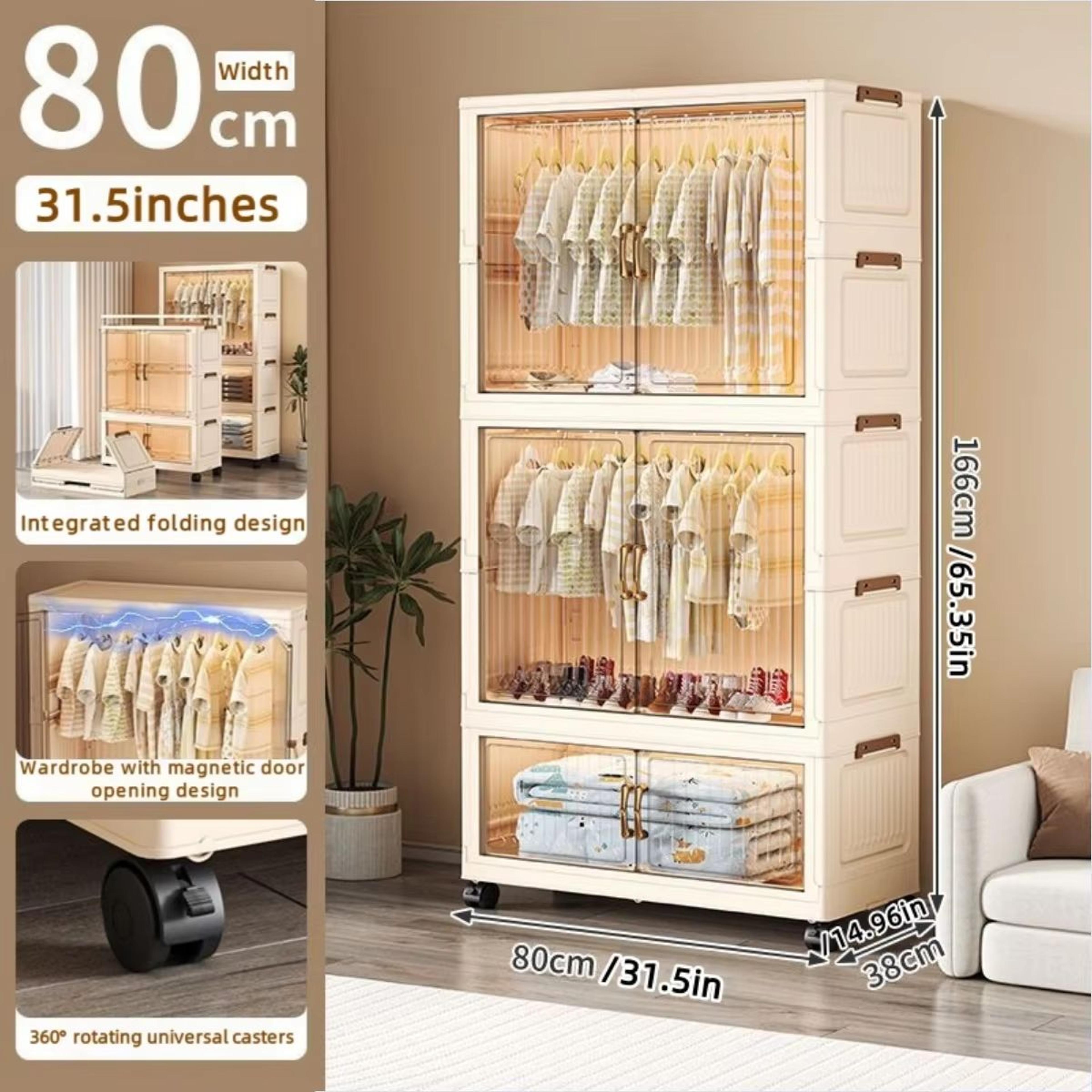 Large Capacity 80cm Folding Wardrobe Closet Organizer 12