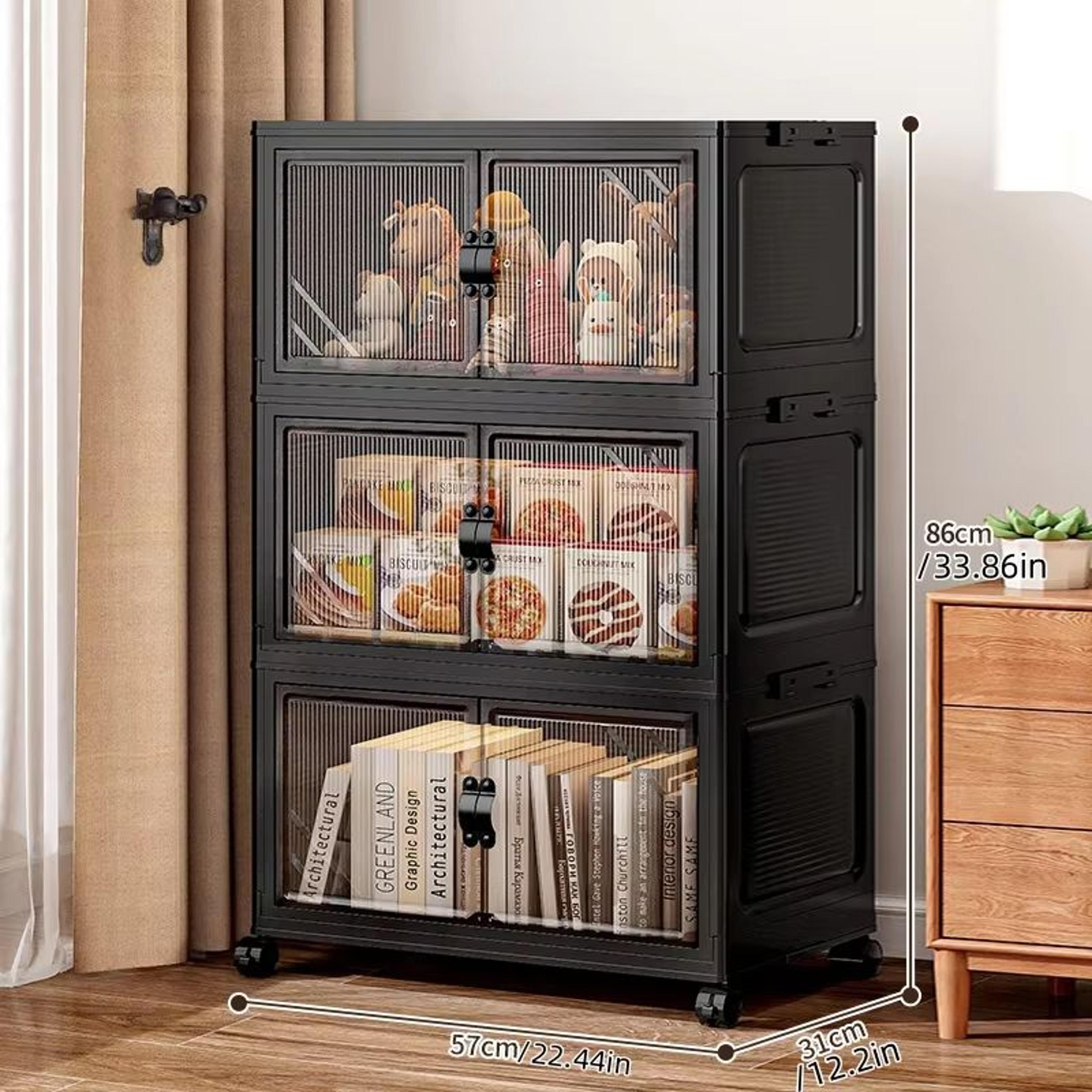 2240in Foldable Double Door Multi Layer Storage Box Organizer 10