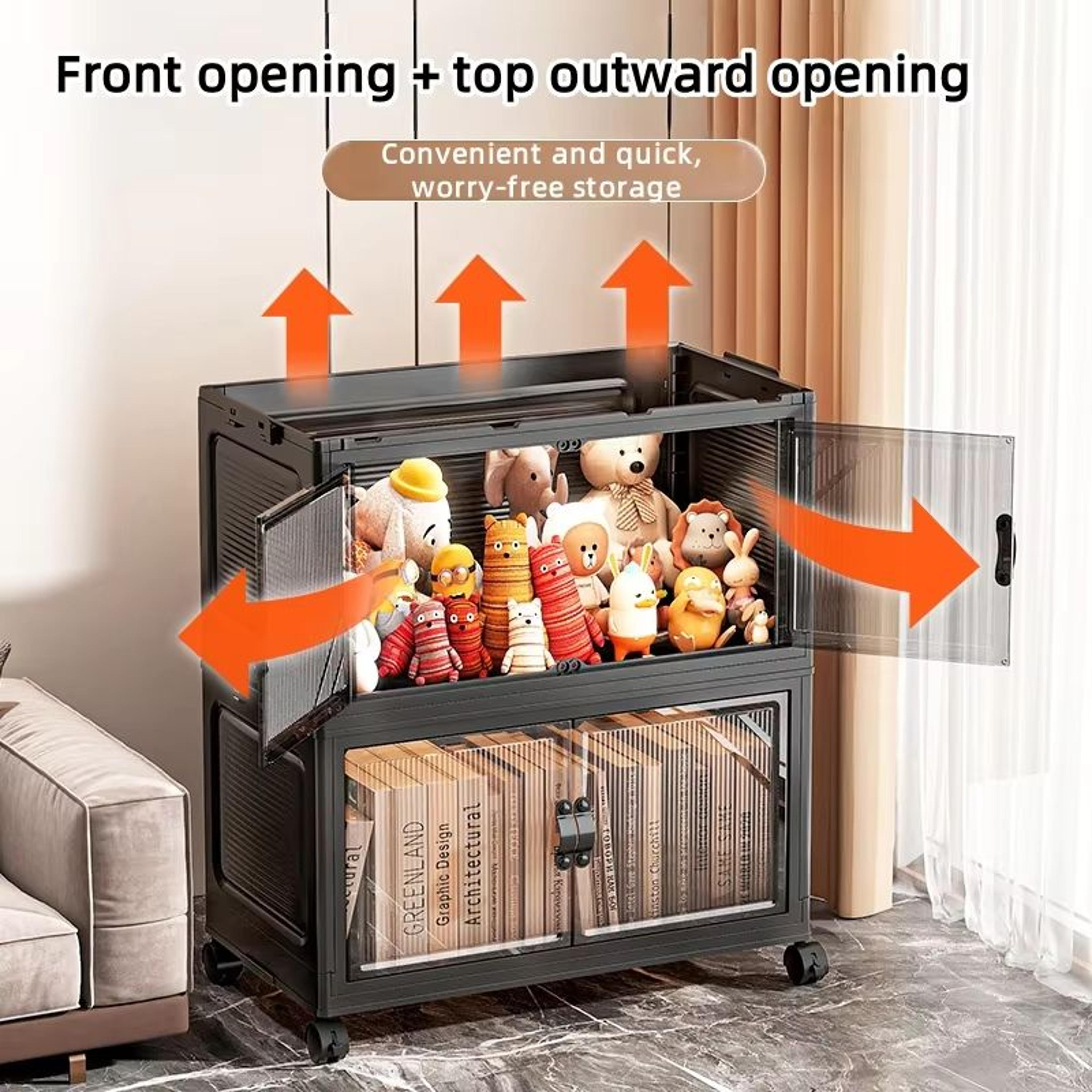 2240in Foldable Double Door Multi Layer Storage Box Organizer 4