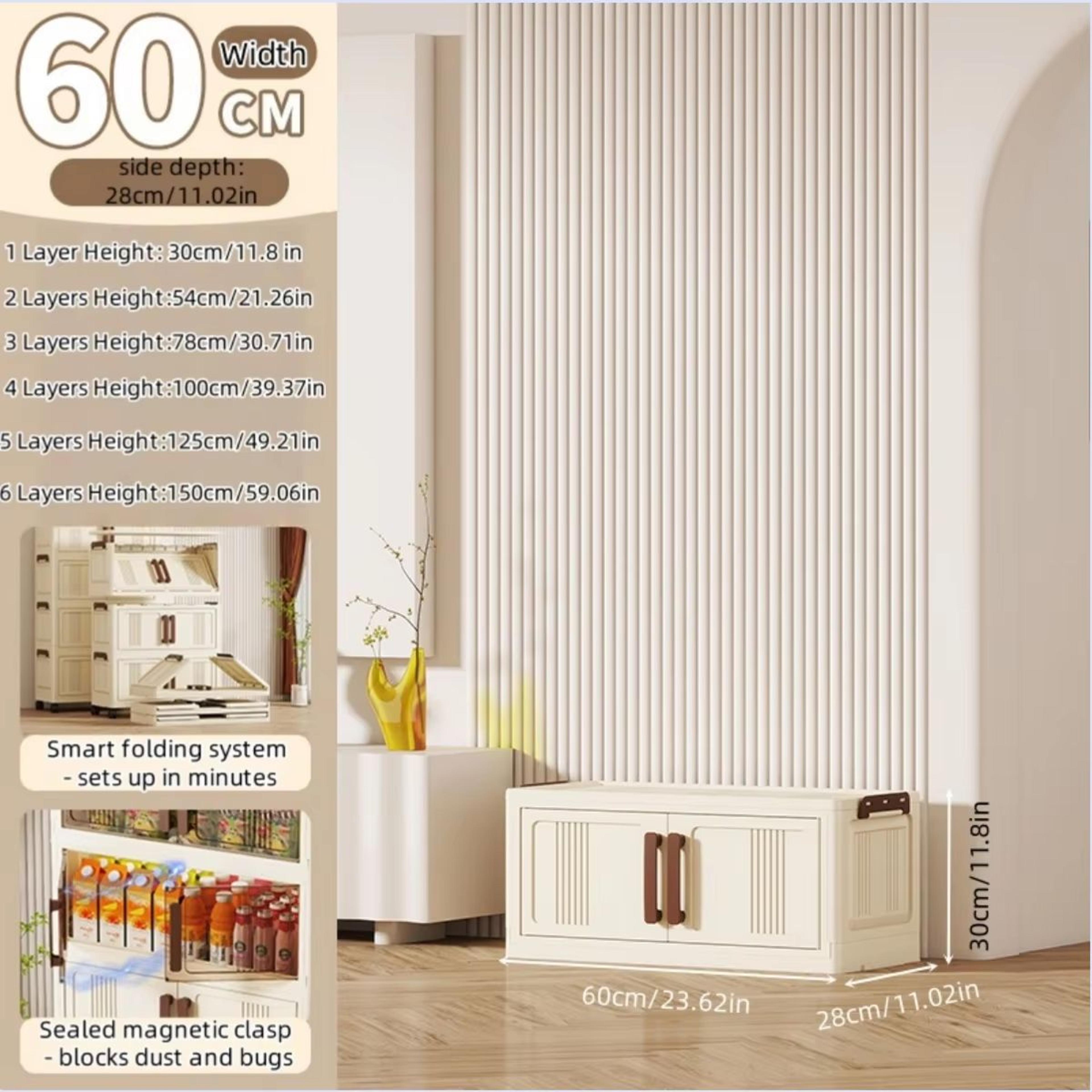 Clear View Foldable DoubleDoor Rolling Storage Cabinet 236 In 6