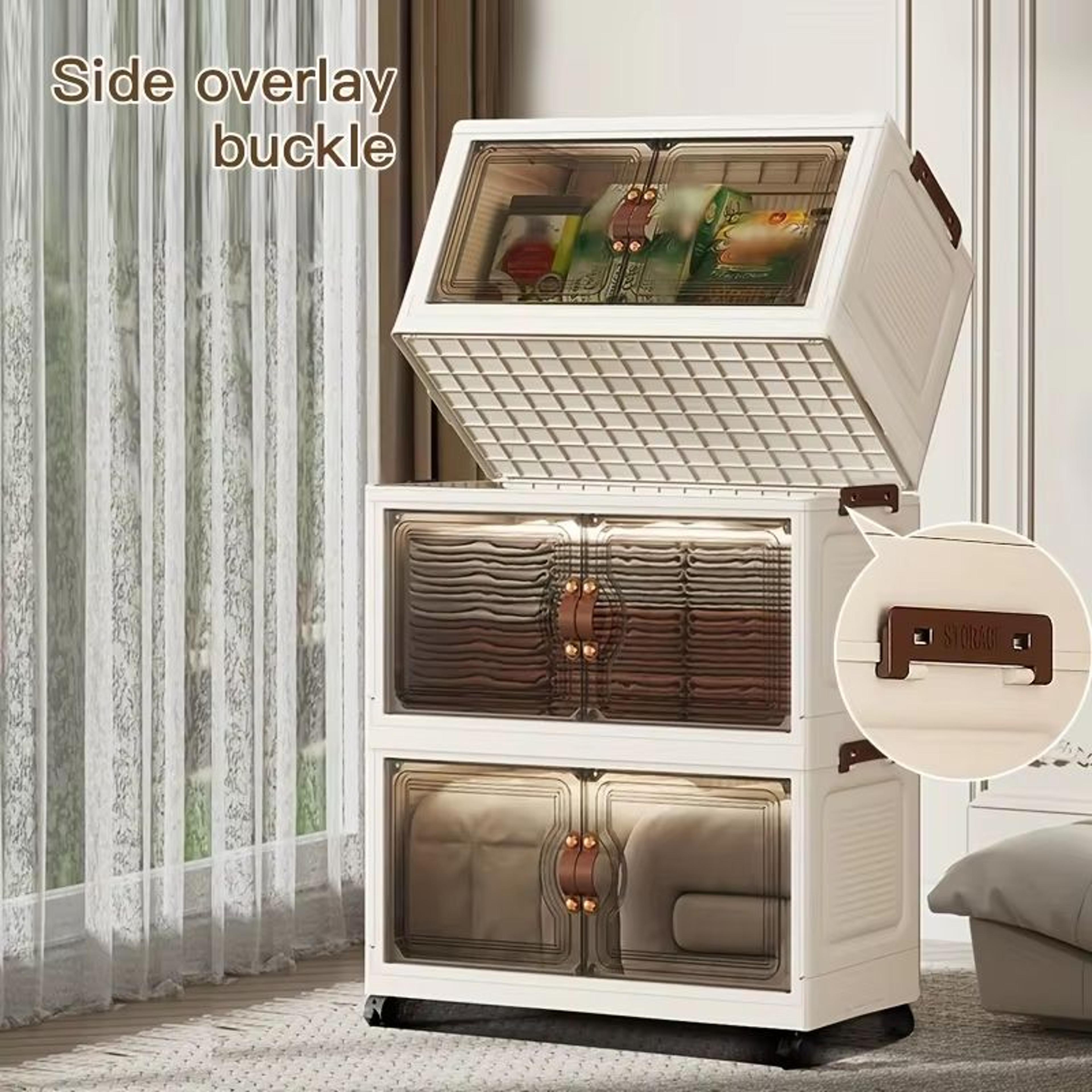 48cm Wide Foldable Rolling Storage Cabinet 1890in With Wheels 36 Tier For Home Organization 3