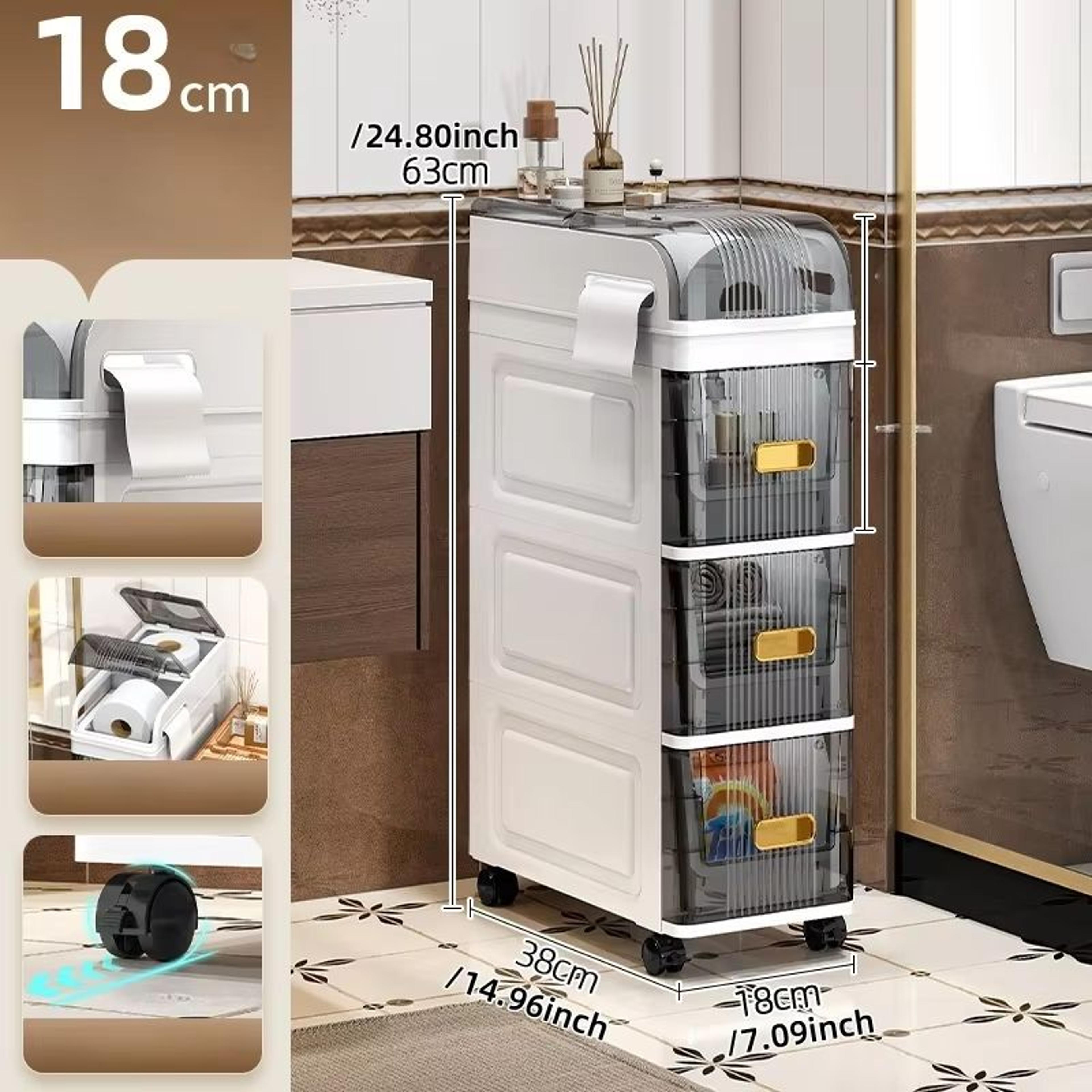 SlimSpace 18 Cm Narrow MultiTier Storage Cabinet For Small Spaces 11