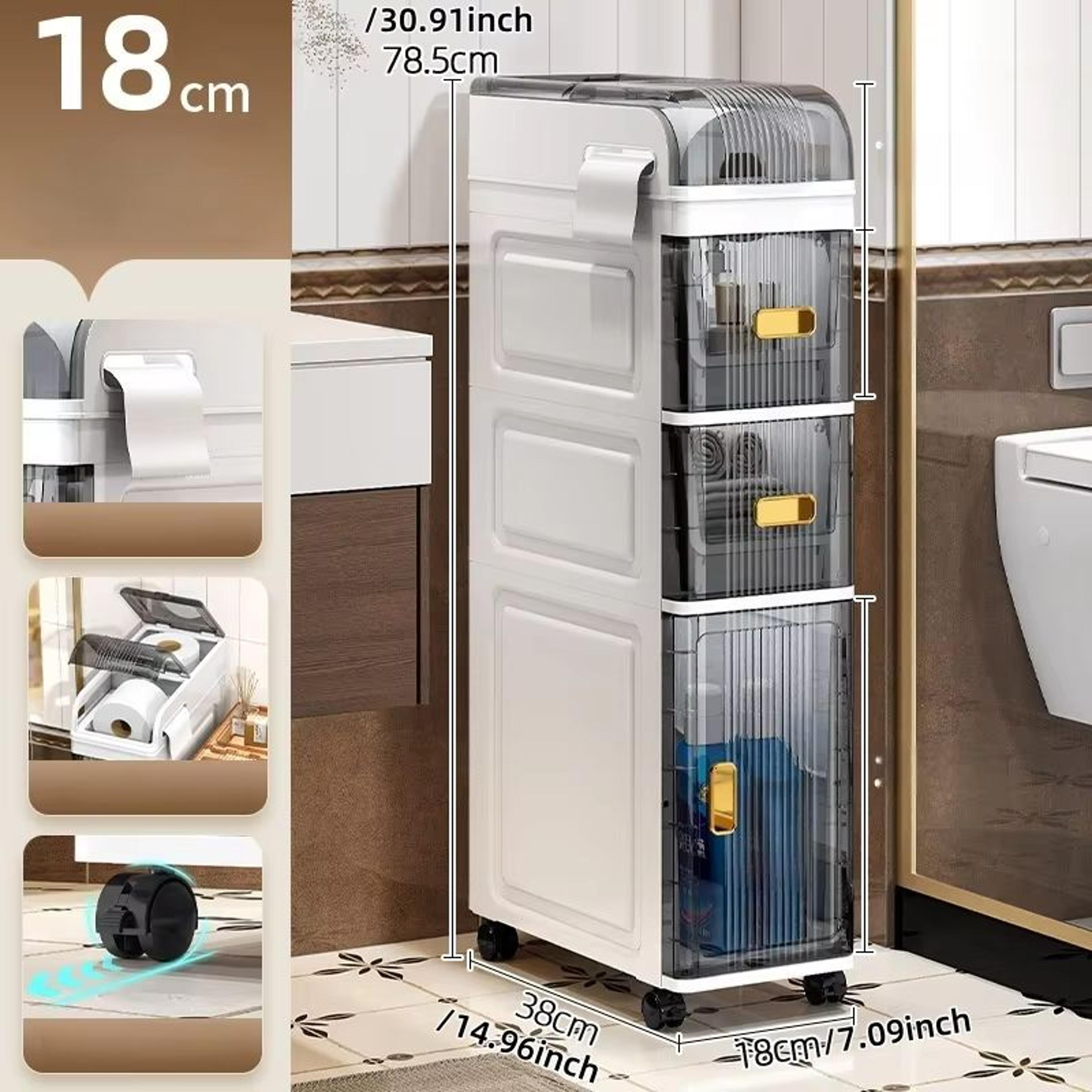 SlimSpace 18 Cm Narrow MultiTier Storage Cabinet For Small Spaces 18