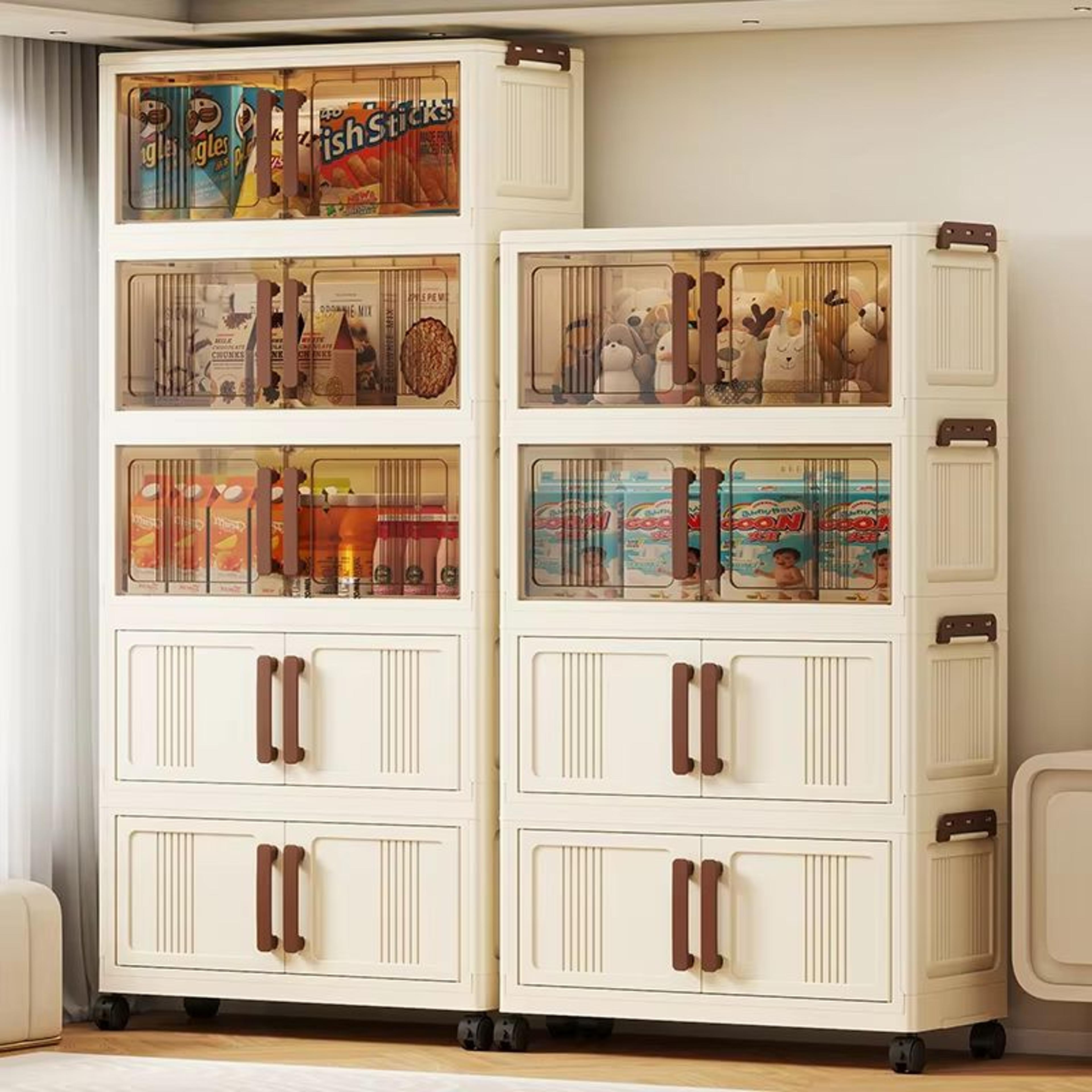 Clear Foldable 2 Door See Through Storage Cabinet Organizer 2756in 0