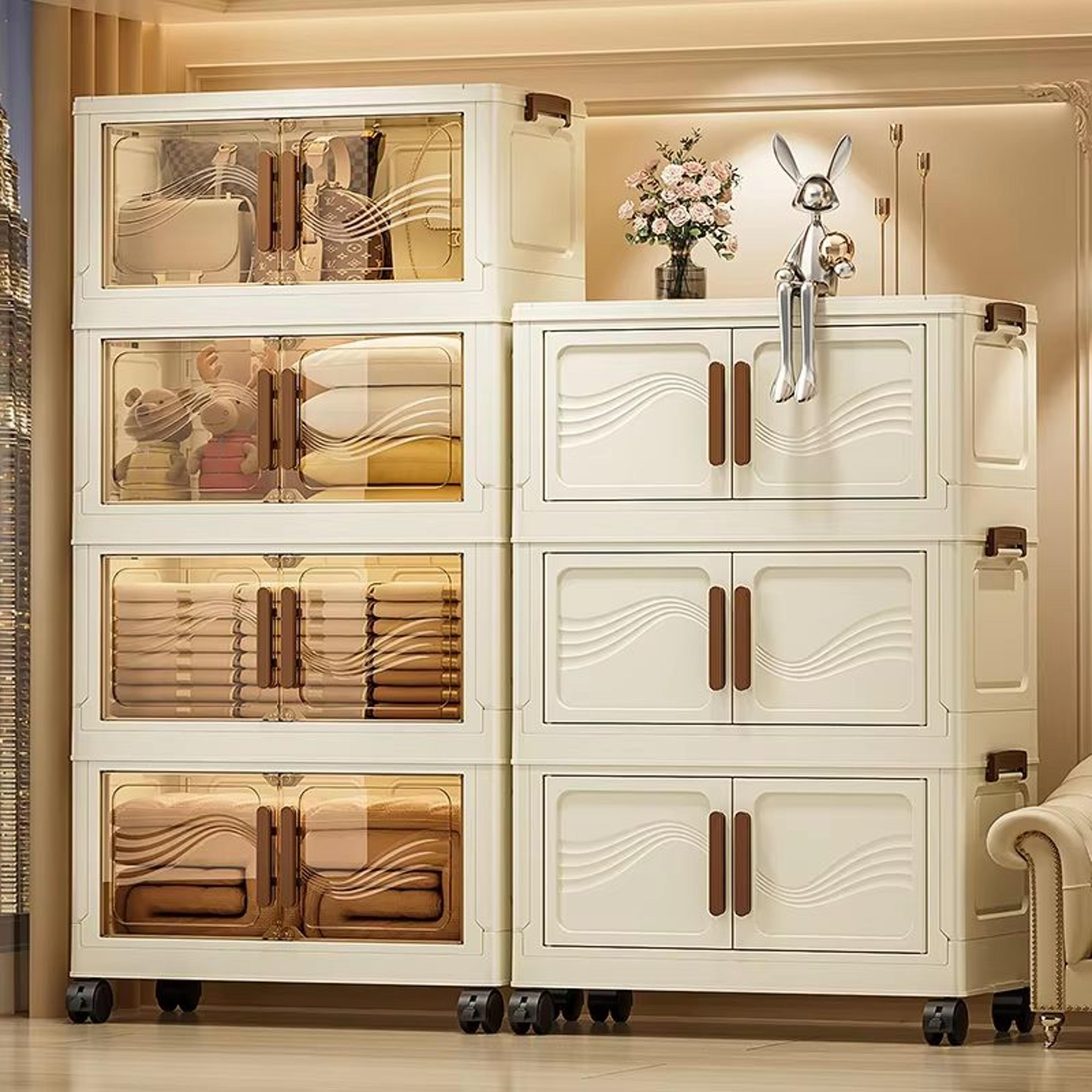 StackEase Waterproof Stackable Storage Bins With Lids And Doors 0