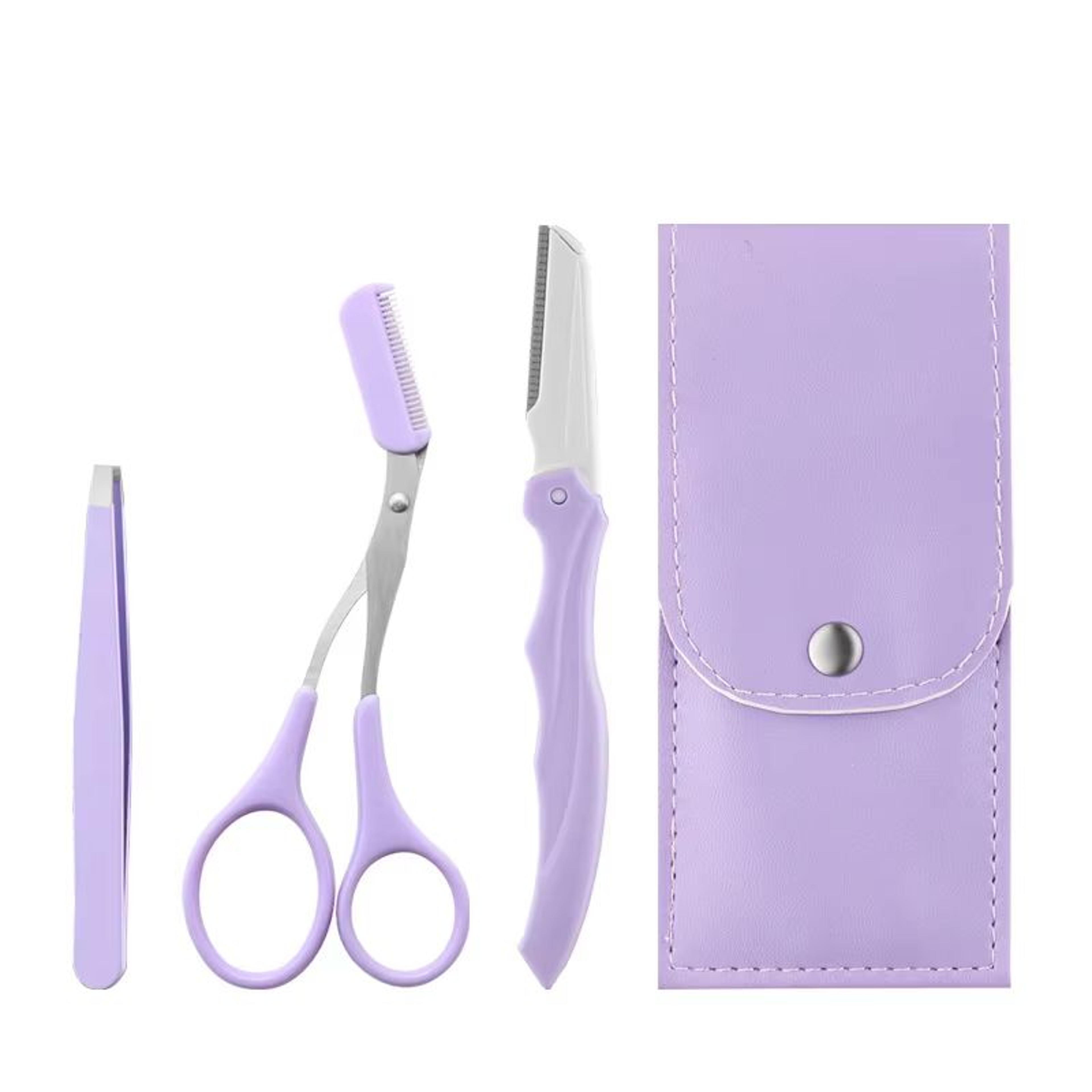 Karsyngirl 23Pcs Stainless Steel Eyebrow Trimmer Set  Folding Eyebrow Clipper Comb And Tweezers For 2