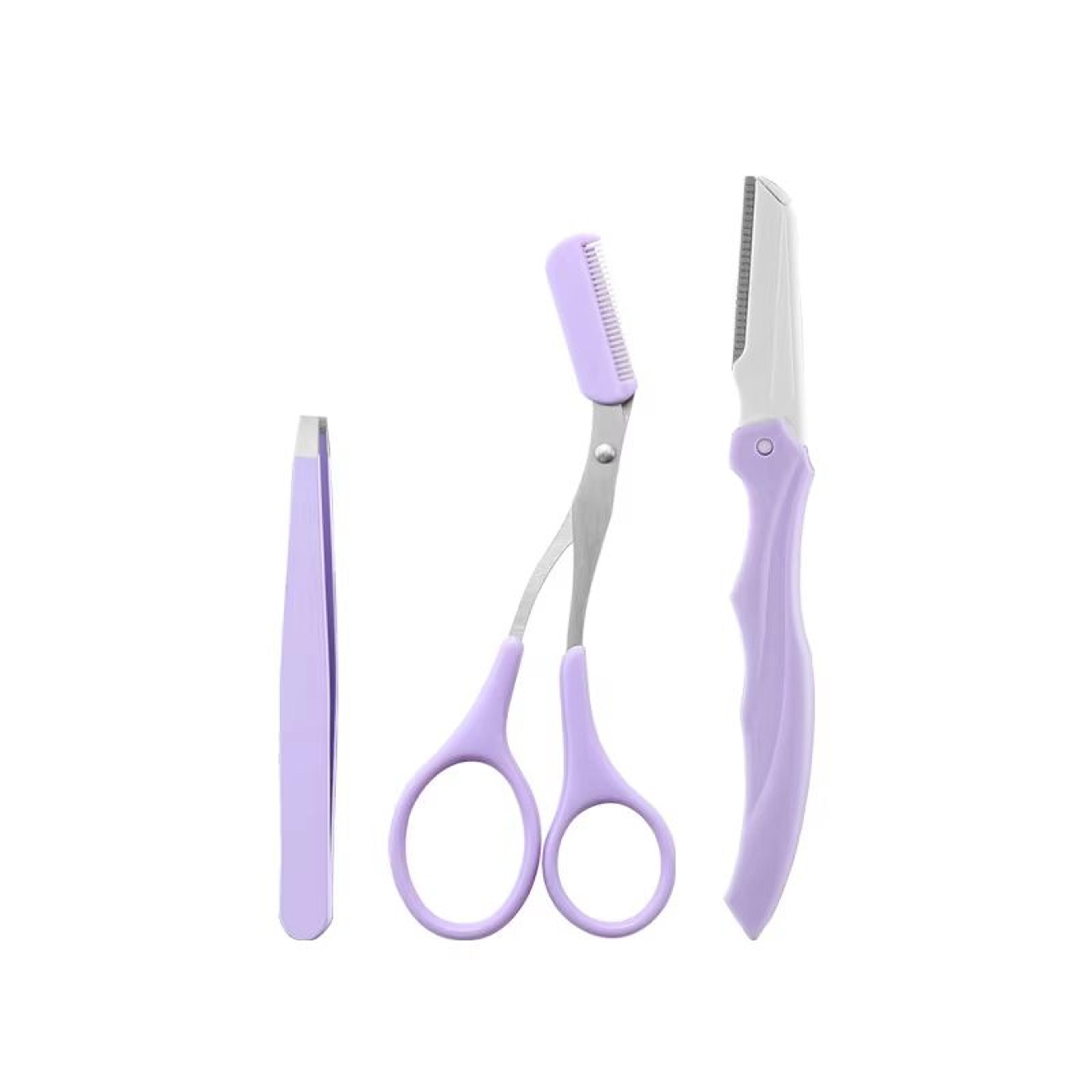 Karsyngirl 23Pcs Stainless Steel Eyebrow Trimmer Set  Folding Eyebrow Clipper Comb And Tweezers For 6