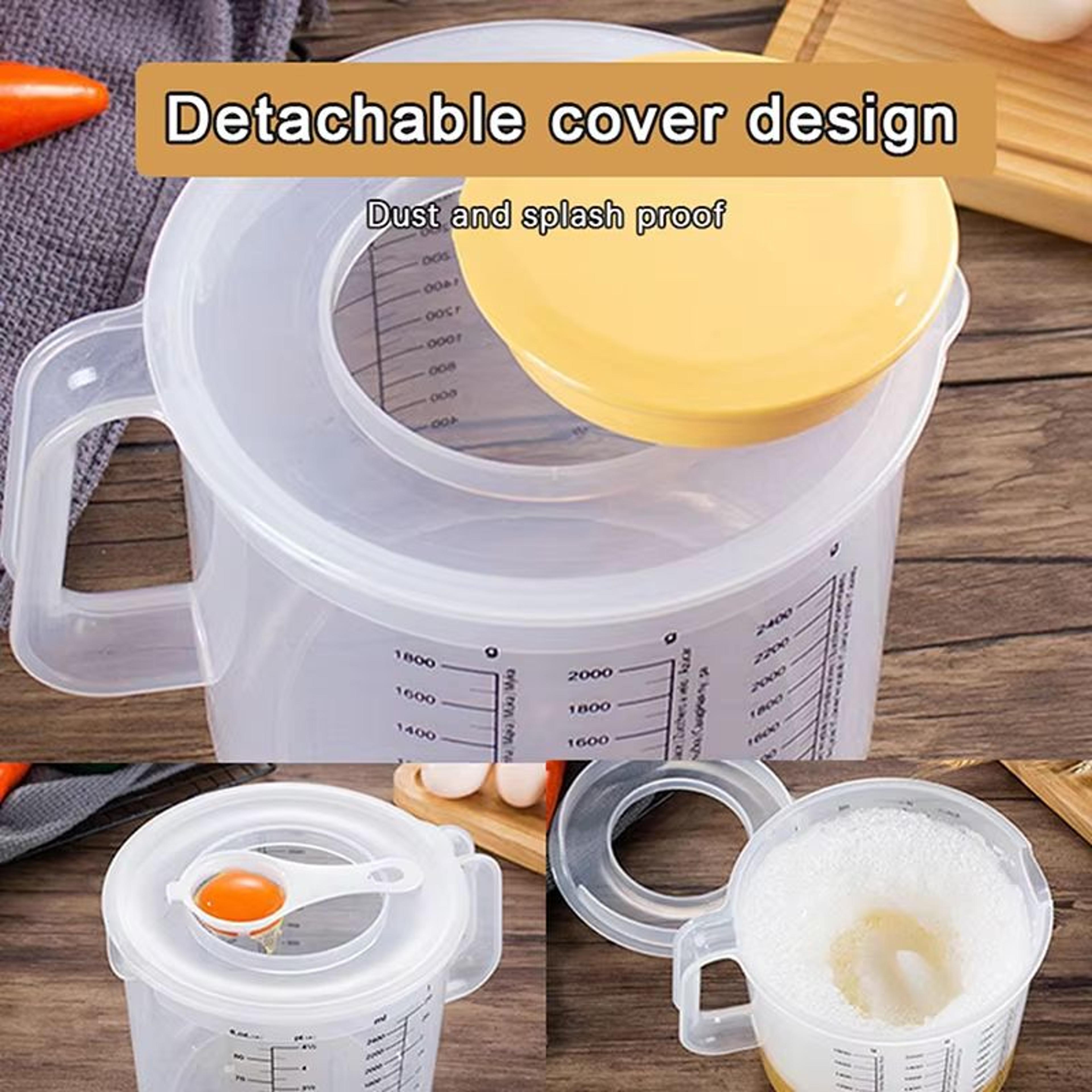 Large Capacity Baking Measuring Cup 25 L Mixing Cup With Lid  Transparent Plastic Kitchen Measuring 11