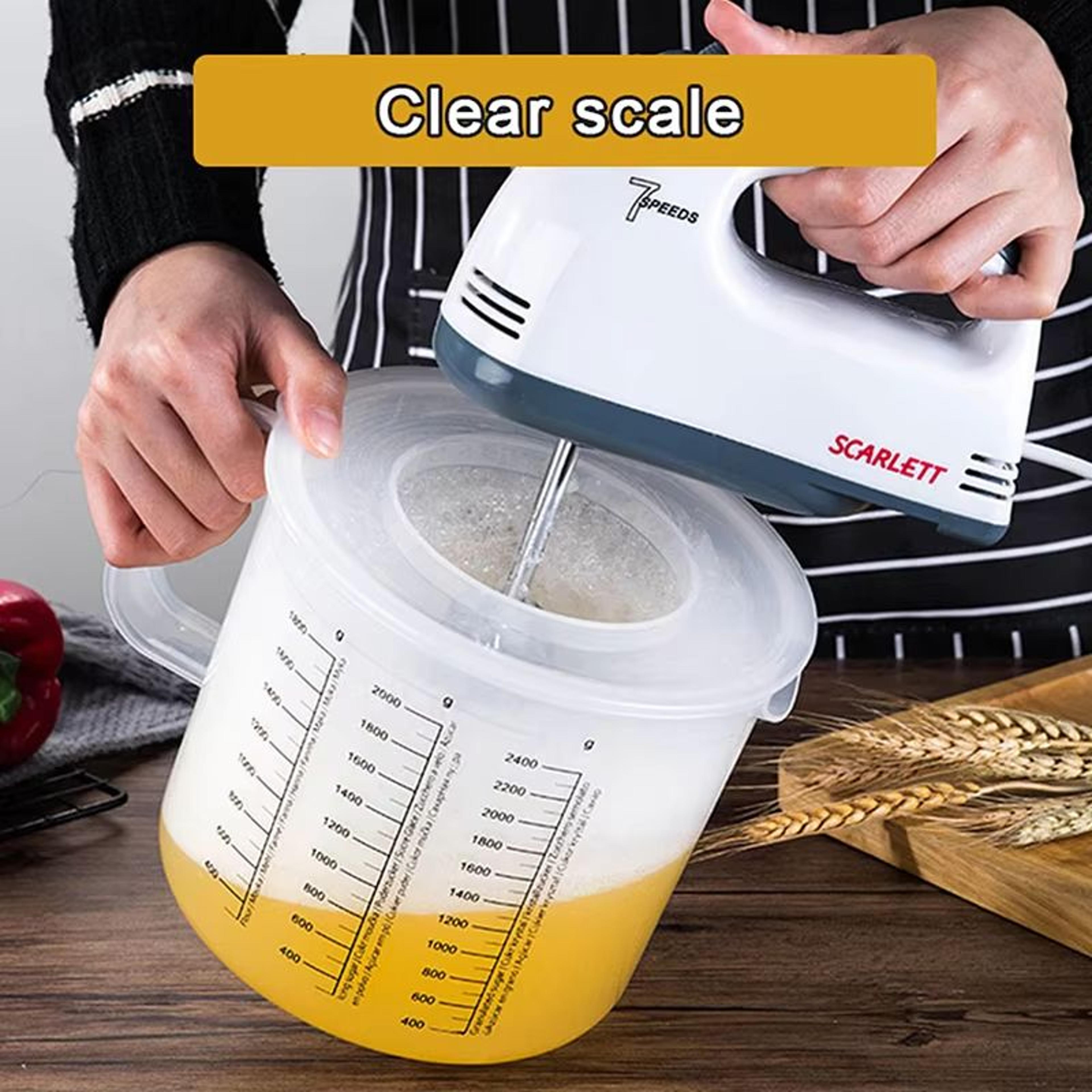 Large Capacity Baking Measuring Cup 25 L Mixing Cup With Lid  Transparent Plastic Kitchen Measuring 7