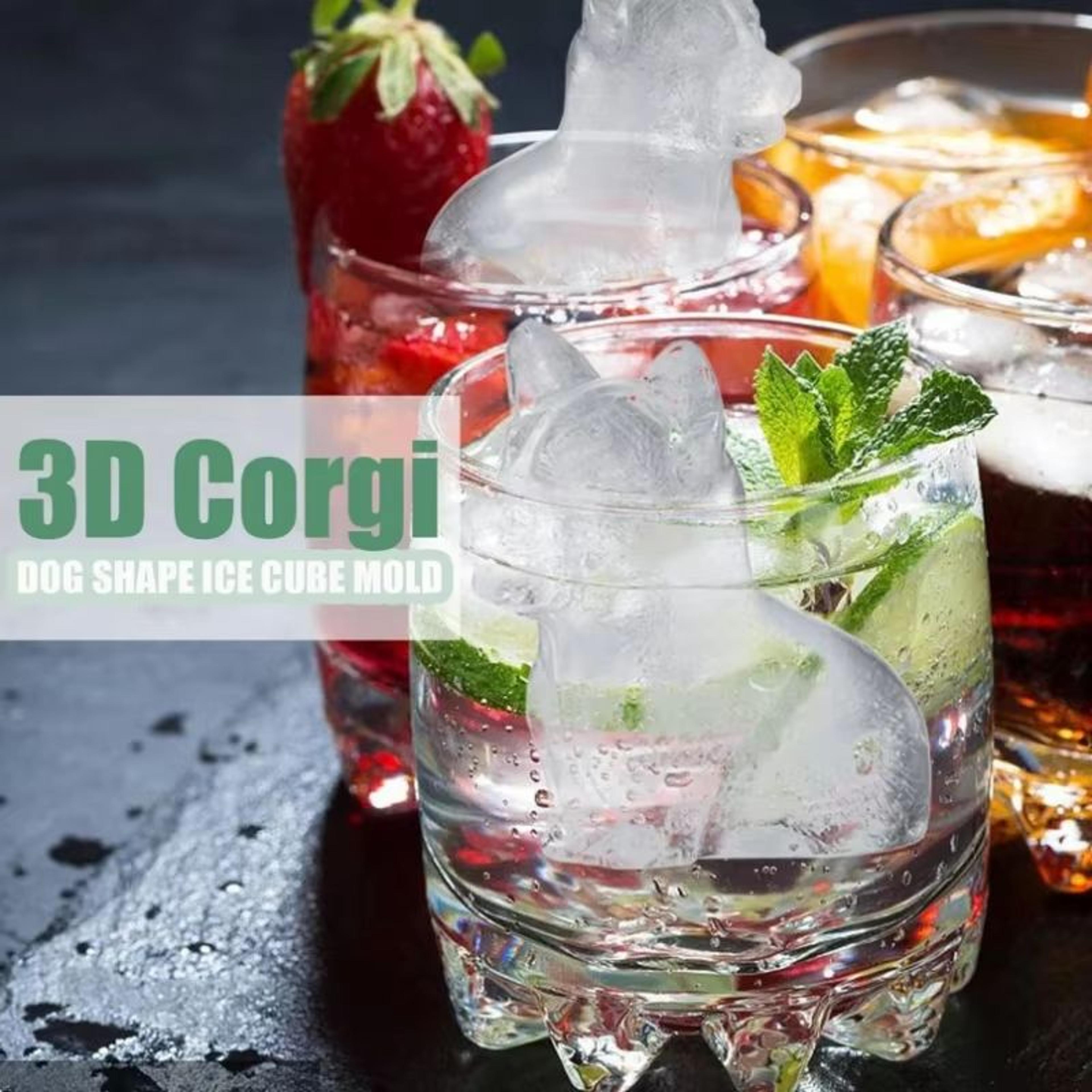 3D Corgi Silicone Ice Tray With Lid  BPAFree Ice Block Mold For Cocktails  Drinks 1