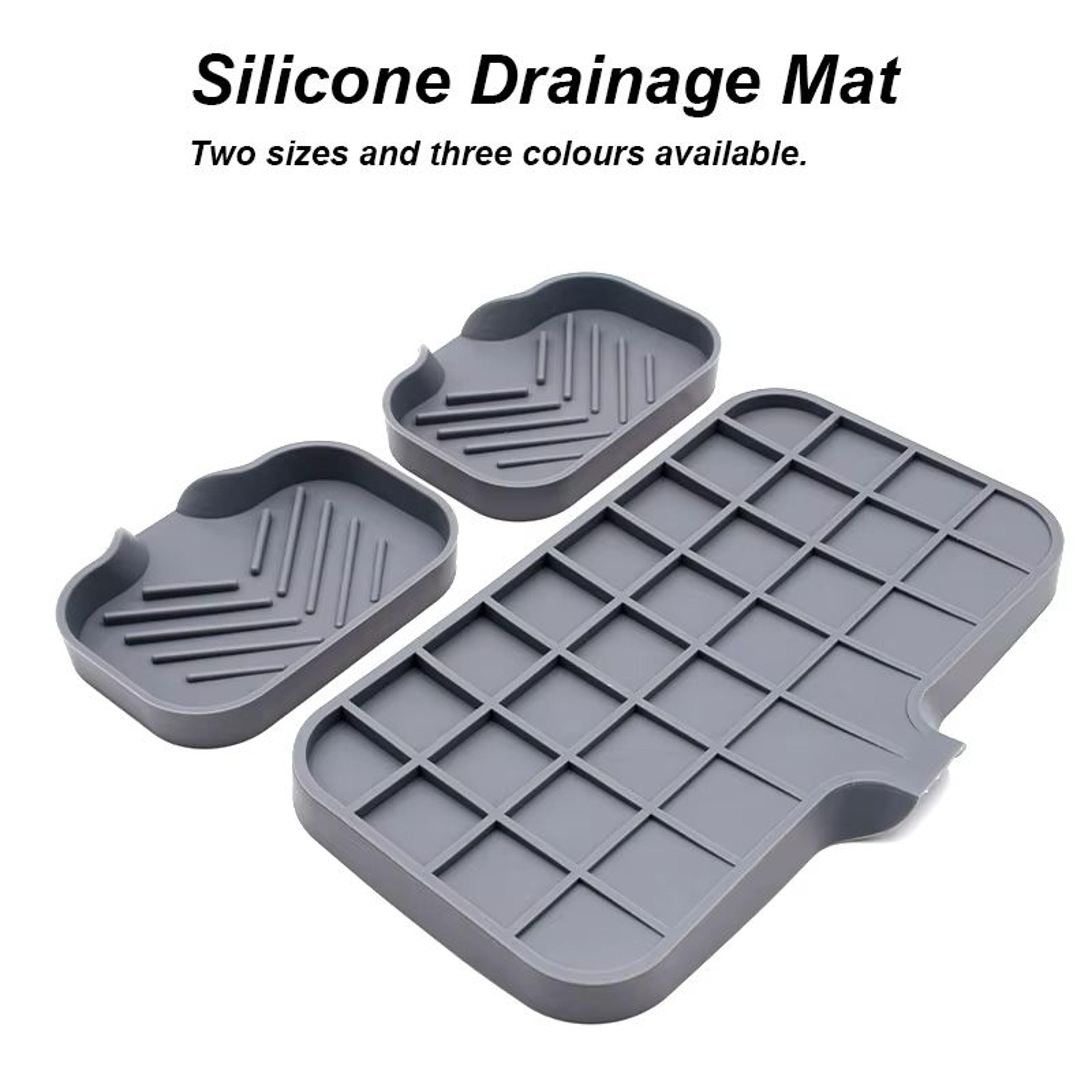 Premium Silicone Sink Soap  Sponge Tray  SelfDraining Counter Caddy For Kitchen Or Bathroom 0