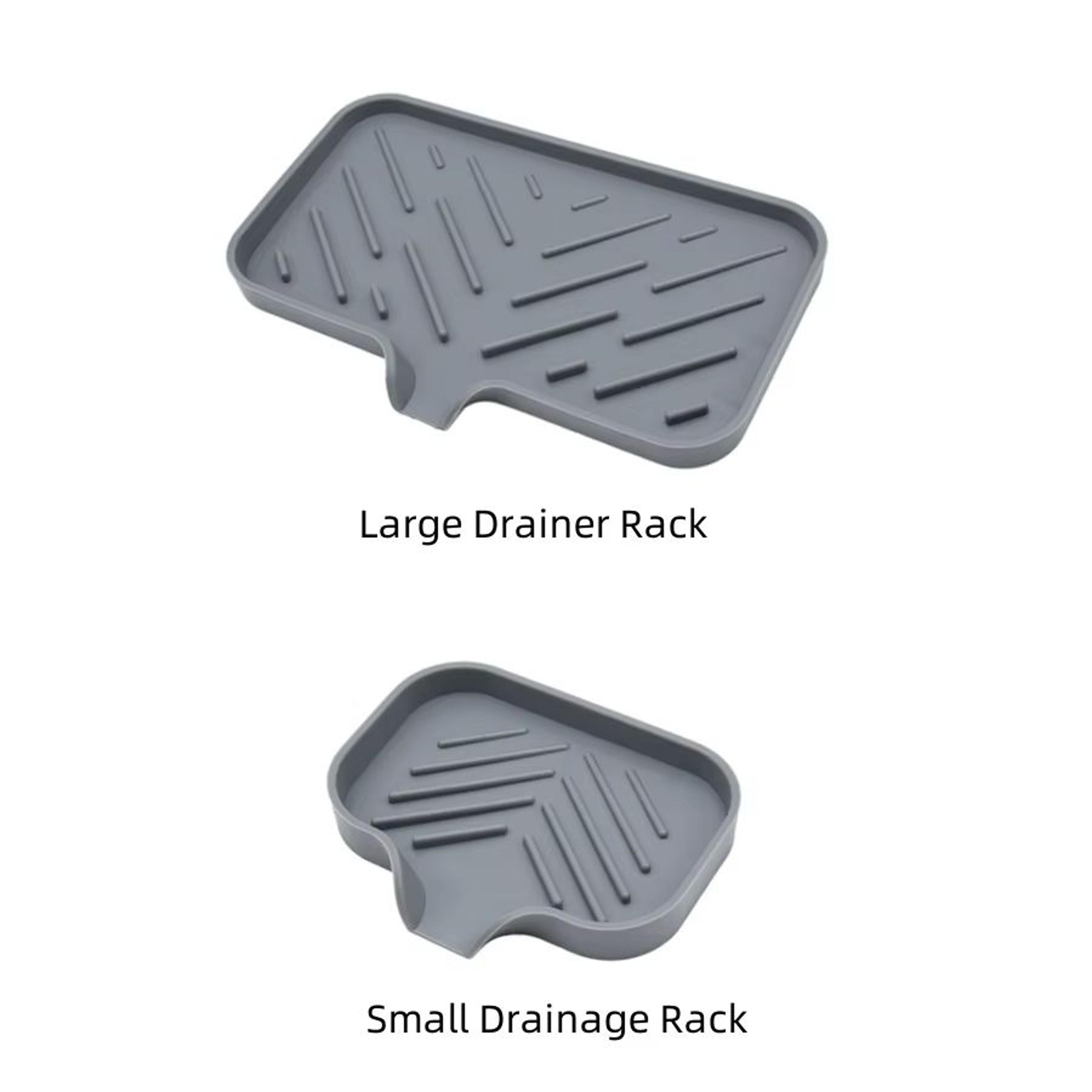 Premium Silicone Sink Soap  Sponge Tray  SelfDraining Counter Caddy For Kitchen Or Bathroom 8