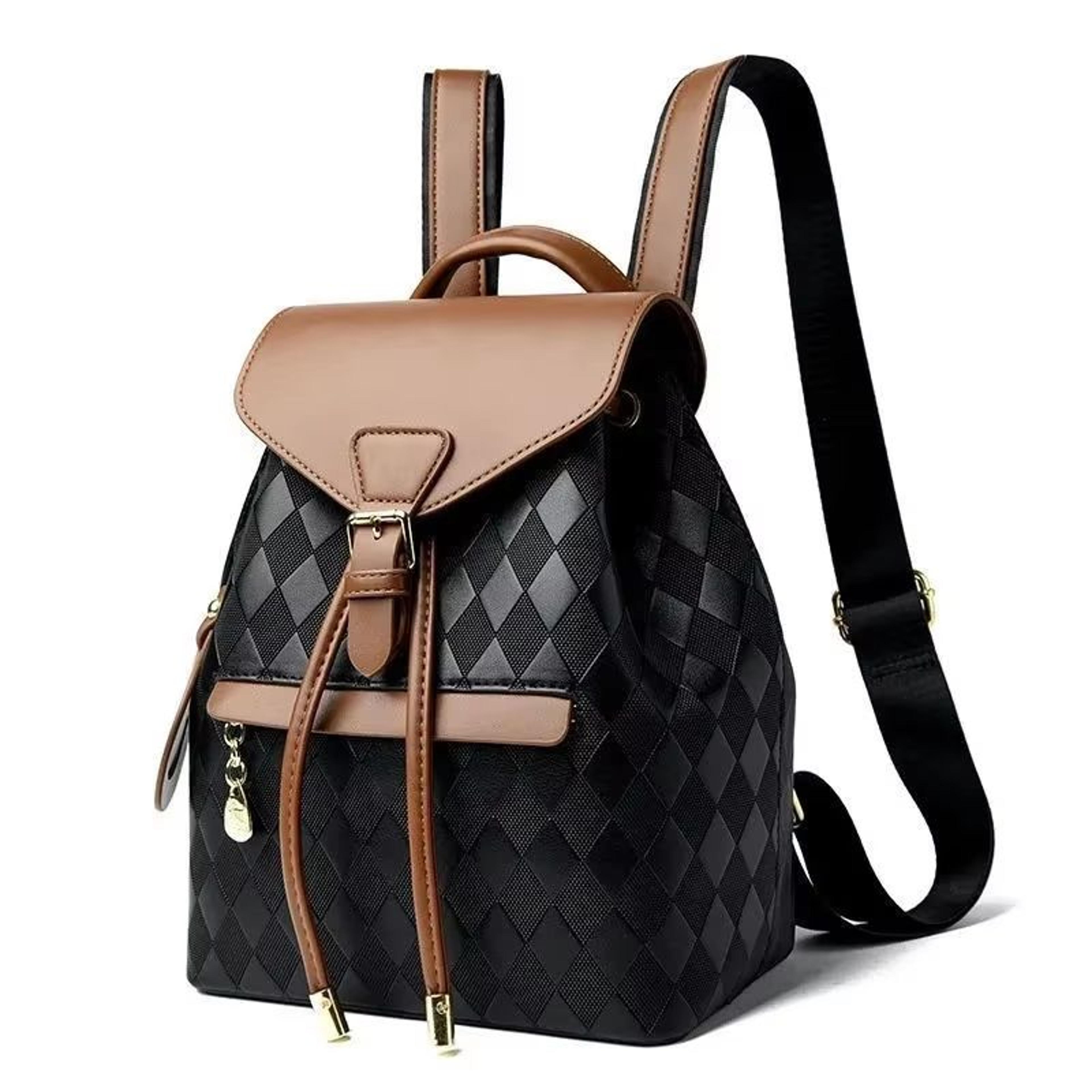 Soft PU Leather Multifunctional Womens Backpack  Casual Black College  Travel Shoulder Bag 4